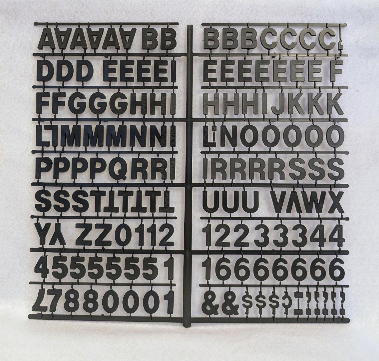 Black Plastic 3/4&Prime; Push Letters BLACK Menu Sign Board