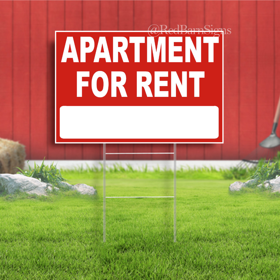 Apartment for rent blank Indoor Outdoor Yard Sign with metal stakes