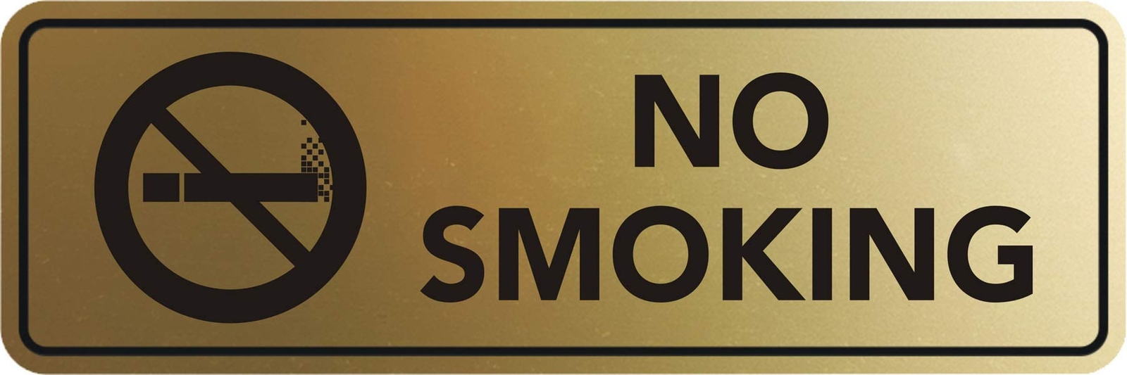 Signs ByLITA Standard No Smoking Sign(Brushed Gold) – Large Large (3&Prime; x 9&Prime;)