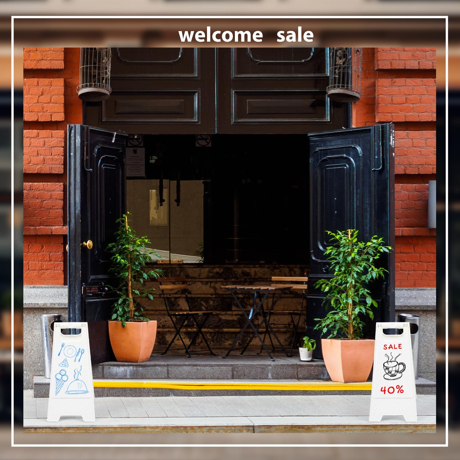 8 Pack a Frame Sandwich Board Sign with Dry Erase Surface Double Sided Sidewalk