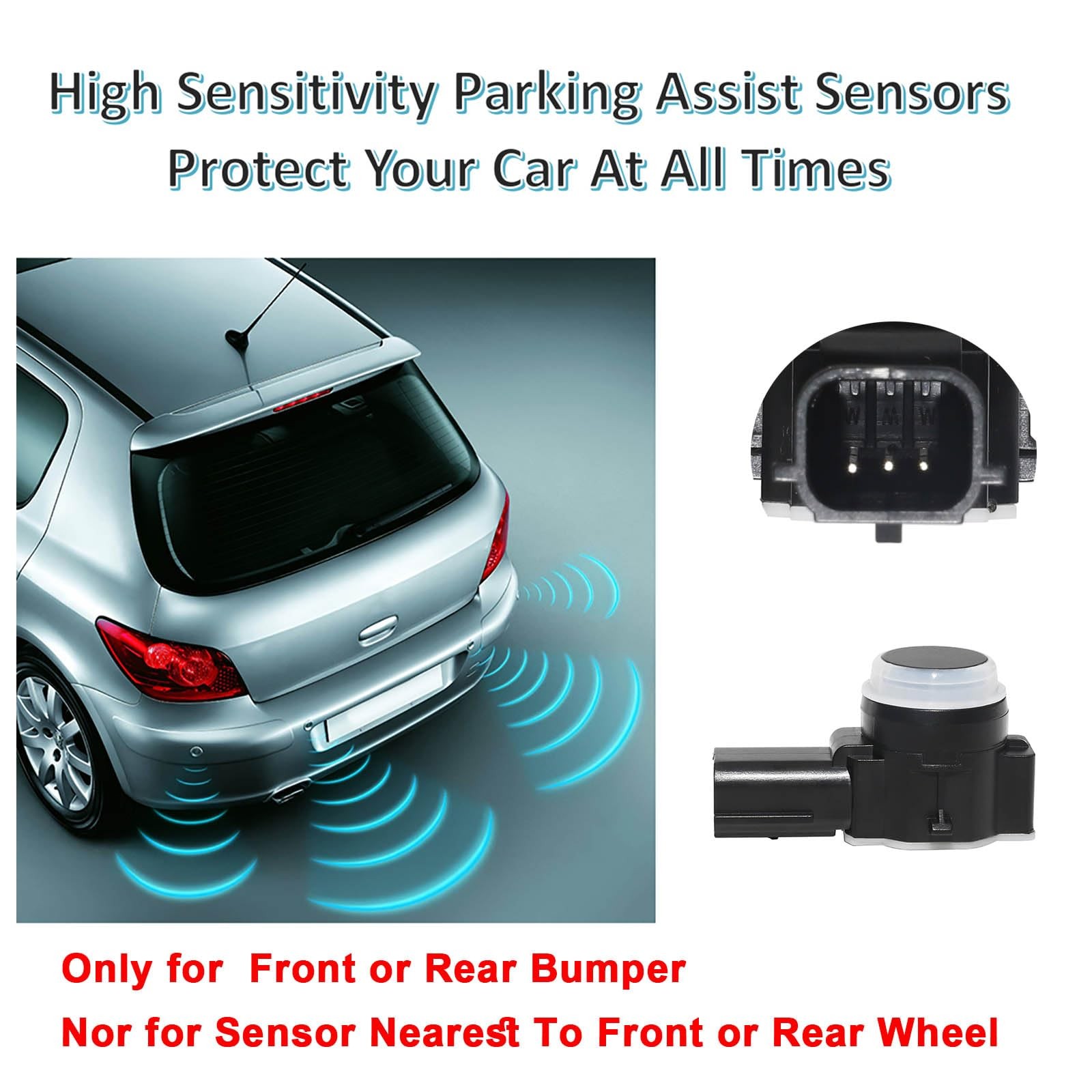 MANATEE 23428268 Front Rear Bumper PDC Parking Aid Sensor for Cadillac Black