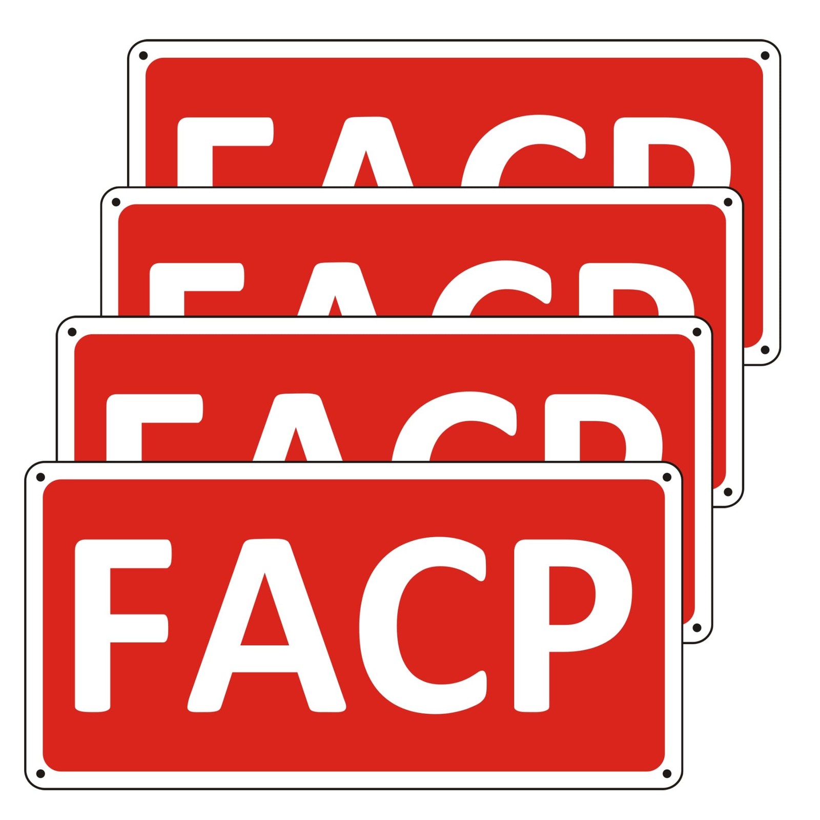 4 Pack FACP Signs Metal Fire Alarm Control Panel 12×6 Inch Aluminum Reflective