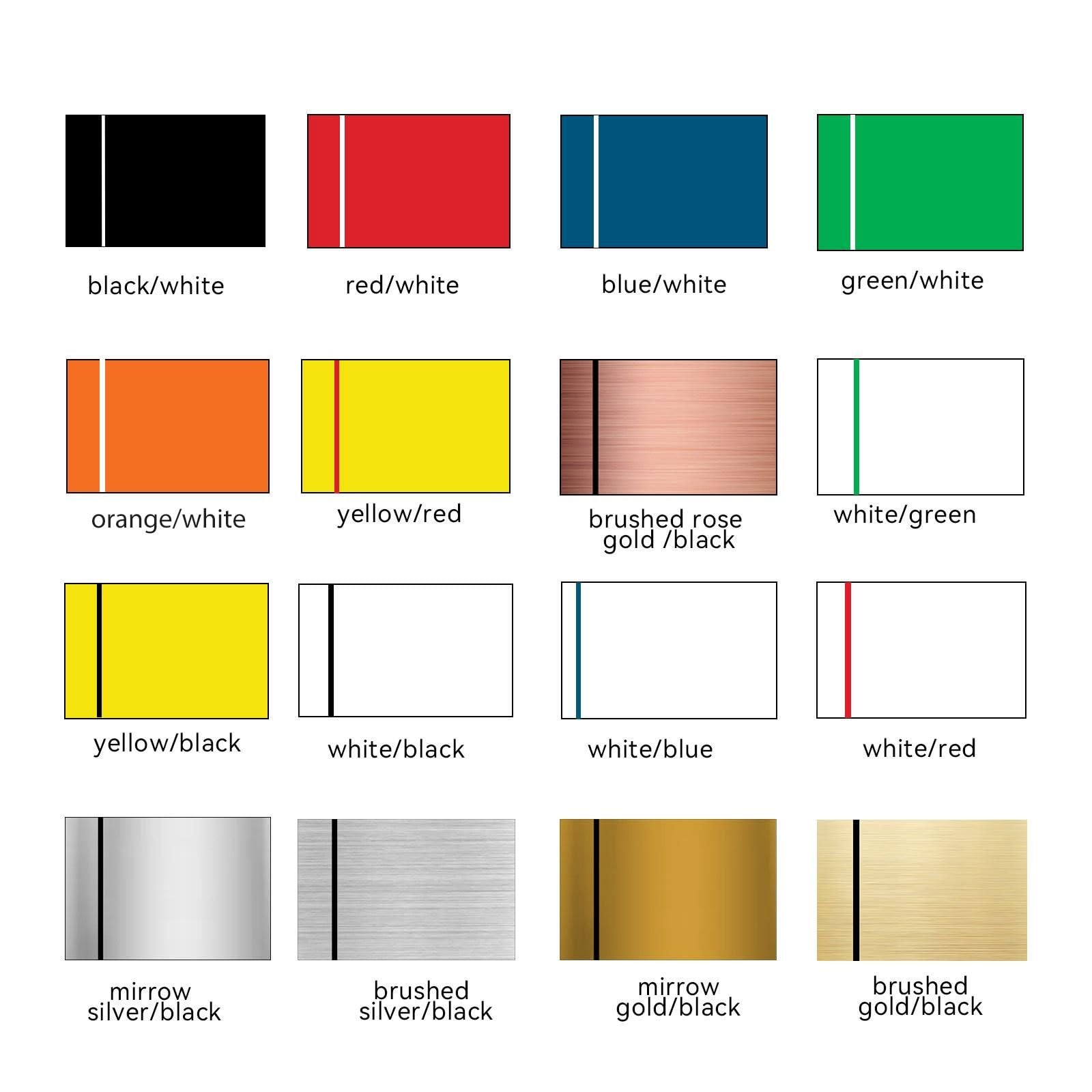 4 Pack Mirror Silver Black 12×8 In Laser Engraving Double Color ABS Sheets