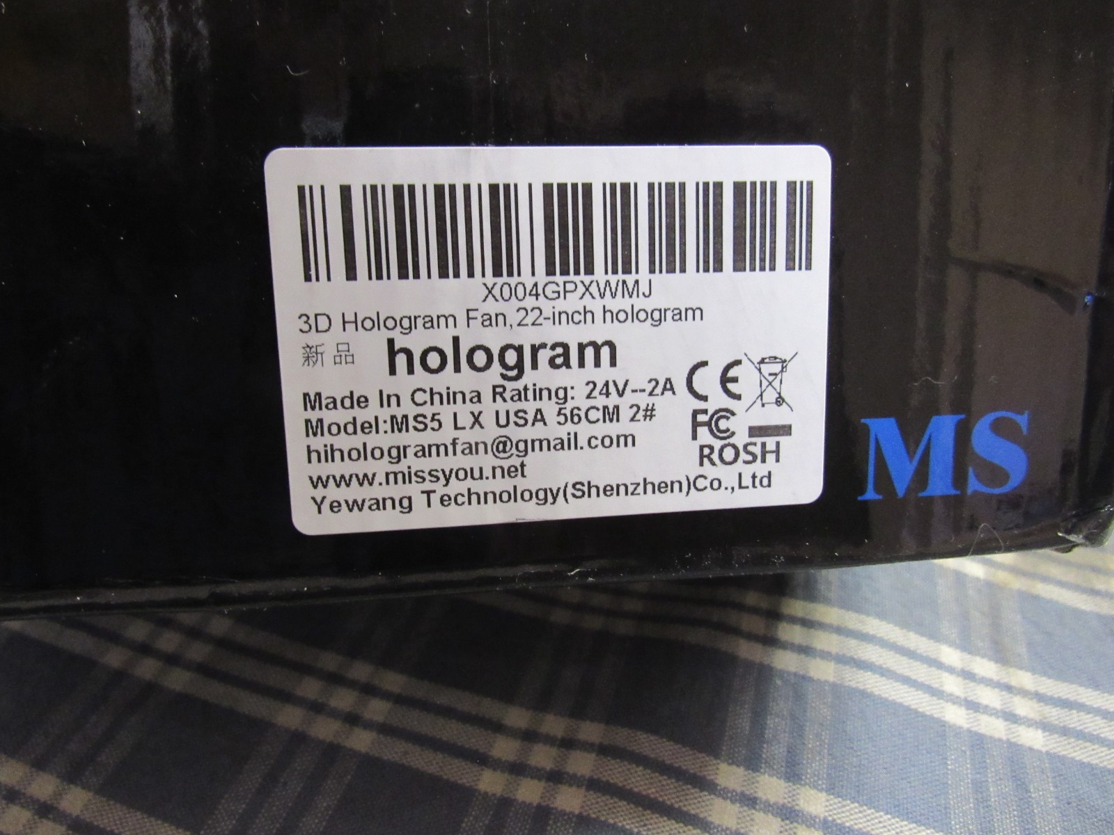 3D Hologram LED Fan 22 Inch Bluetooth, Wi-Fi (Open Box Item) FAST FREE SHIPPING.