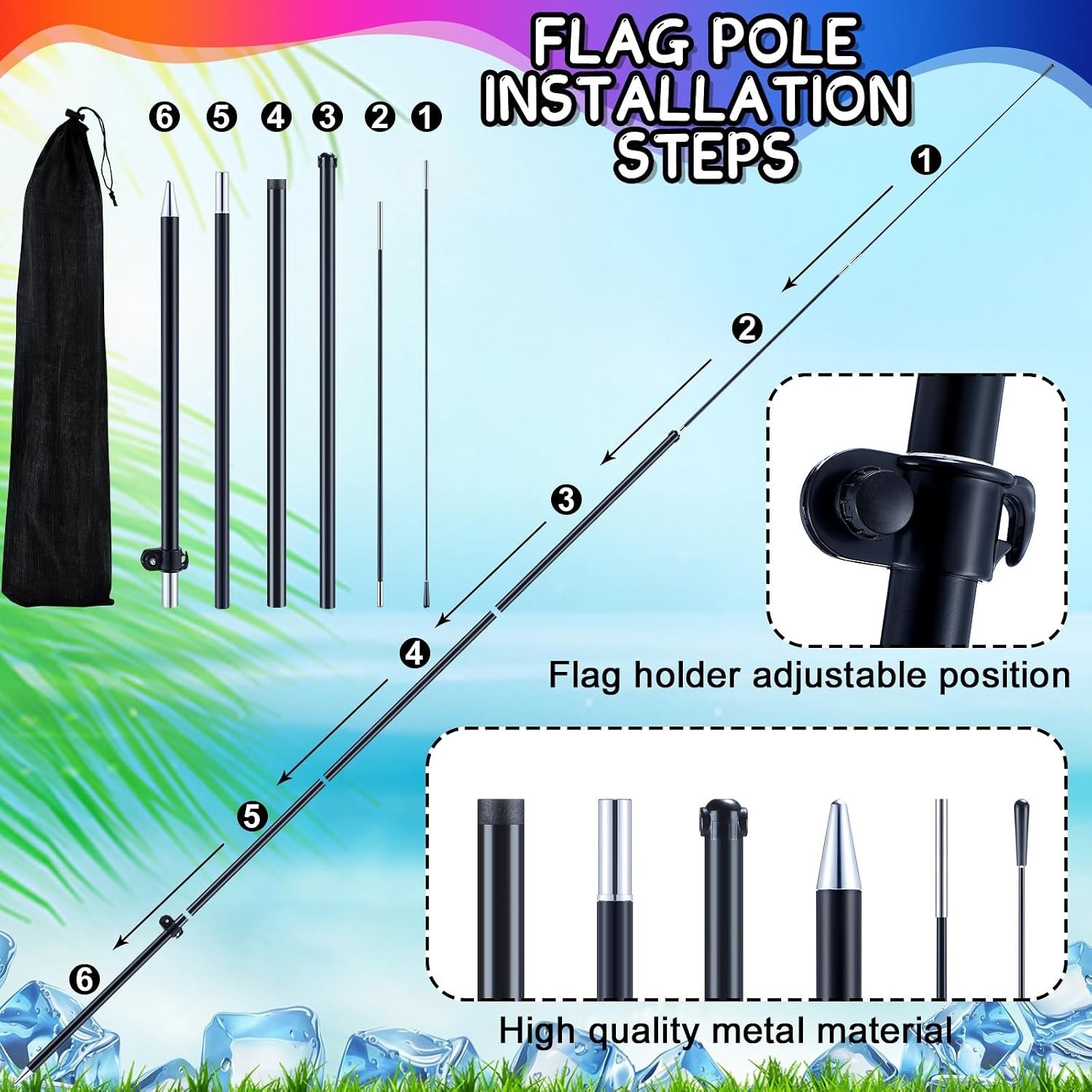 Durable 7ft Slushies Feather Flag Banner with Poles – Eye-catching Store Sign