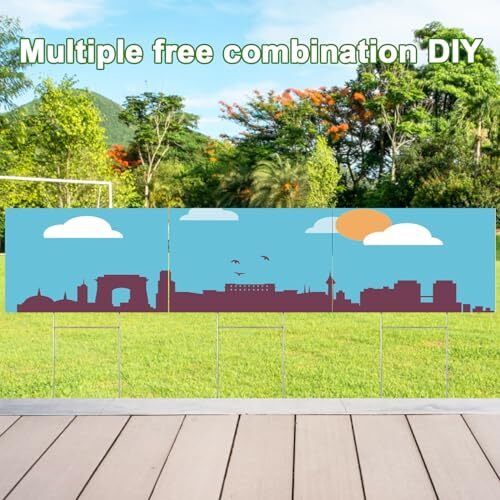20 Pack Blank Yard Signs with Stakes 16 x 12 Inches White Plastic Yard Lawn S…