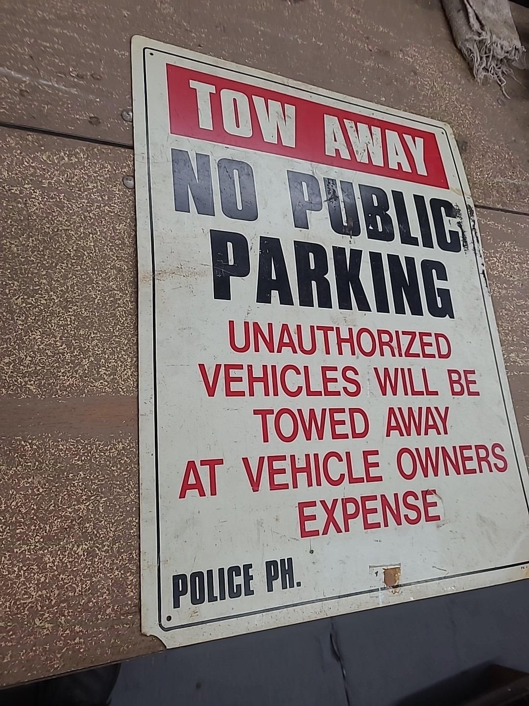 Tow Away No Public Parking Tow Away 18&Prime; x 24&Prime; Sign Vintage