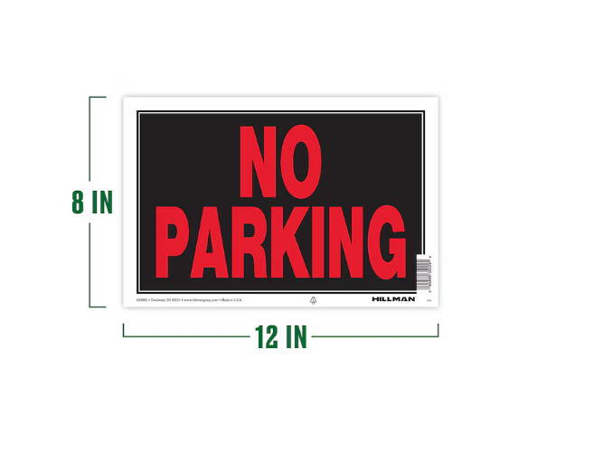 Hillman No Parking 8-in x 12-in Plastic Prohibited Sign
