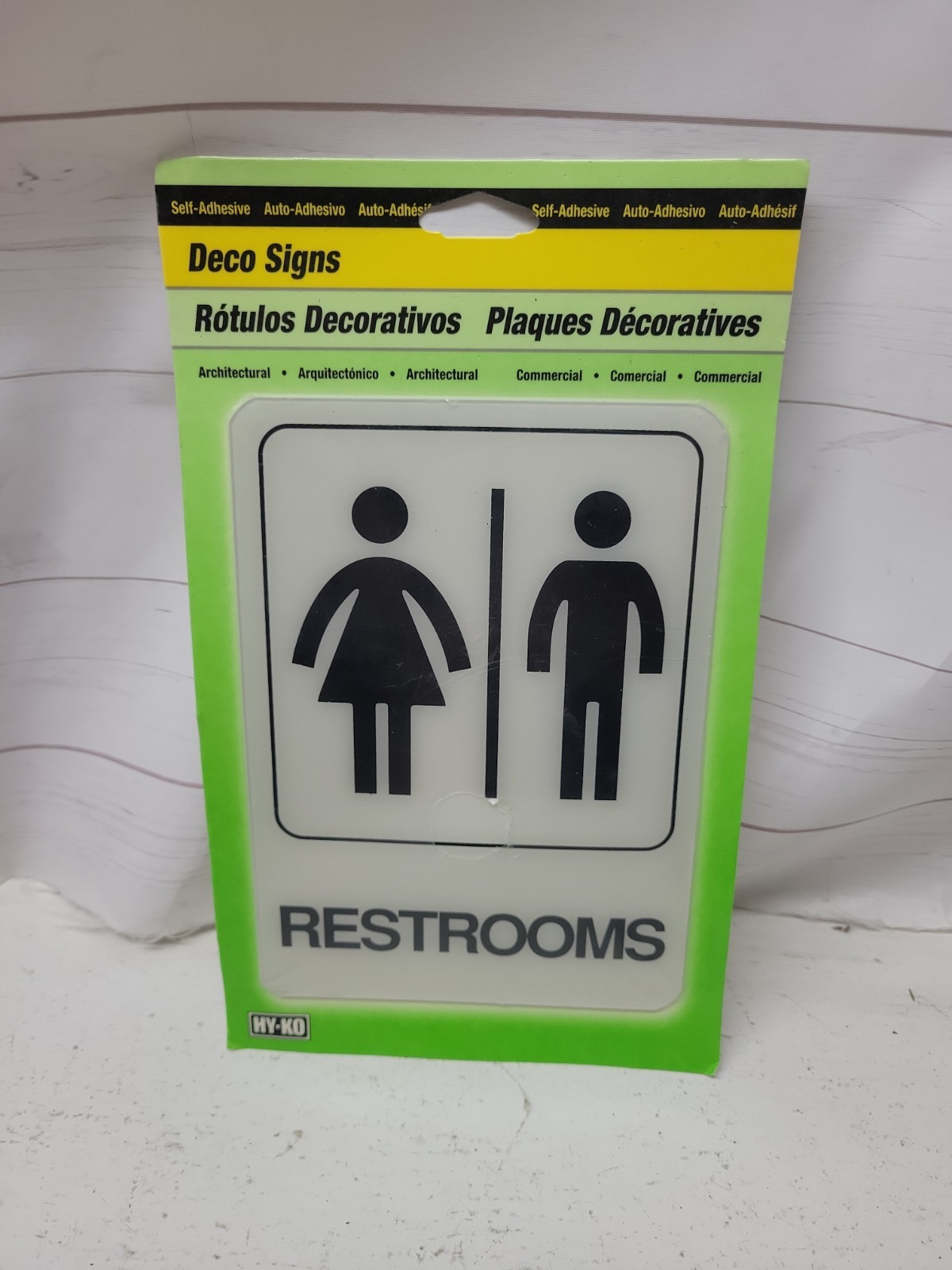 Deco Signs Restrooms Self-Adhesive Sign Hy-Ko New