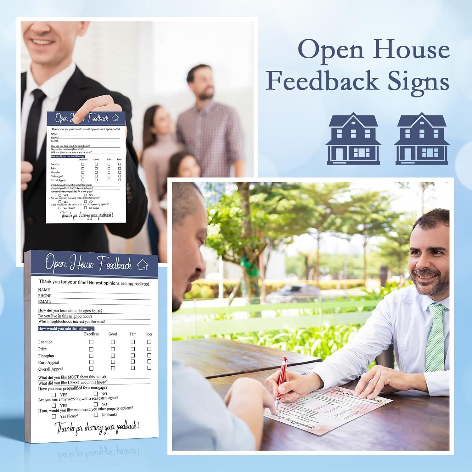 150 Pcs Open House Signs for Real Estate Open House Supplies Real Estate Feedbac