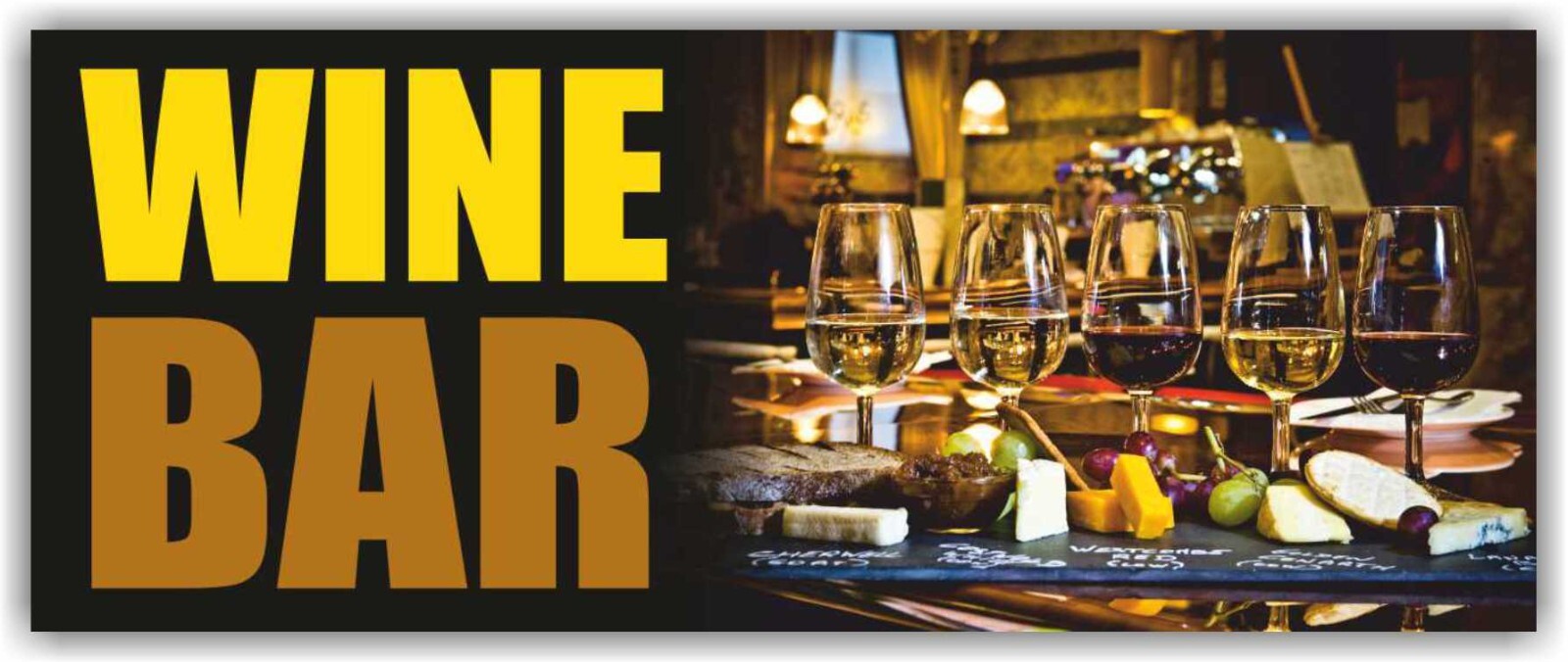 WINE BAR Advertising Banner Vinyl Sign Alcohol Store Beer Vodka Liquor Tasting