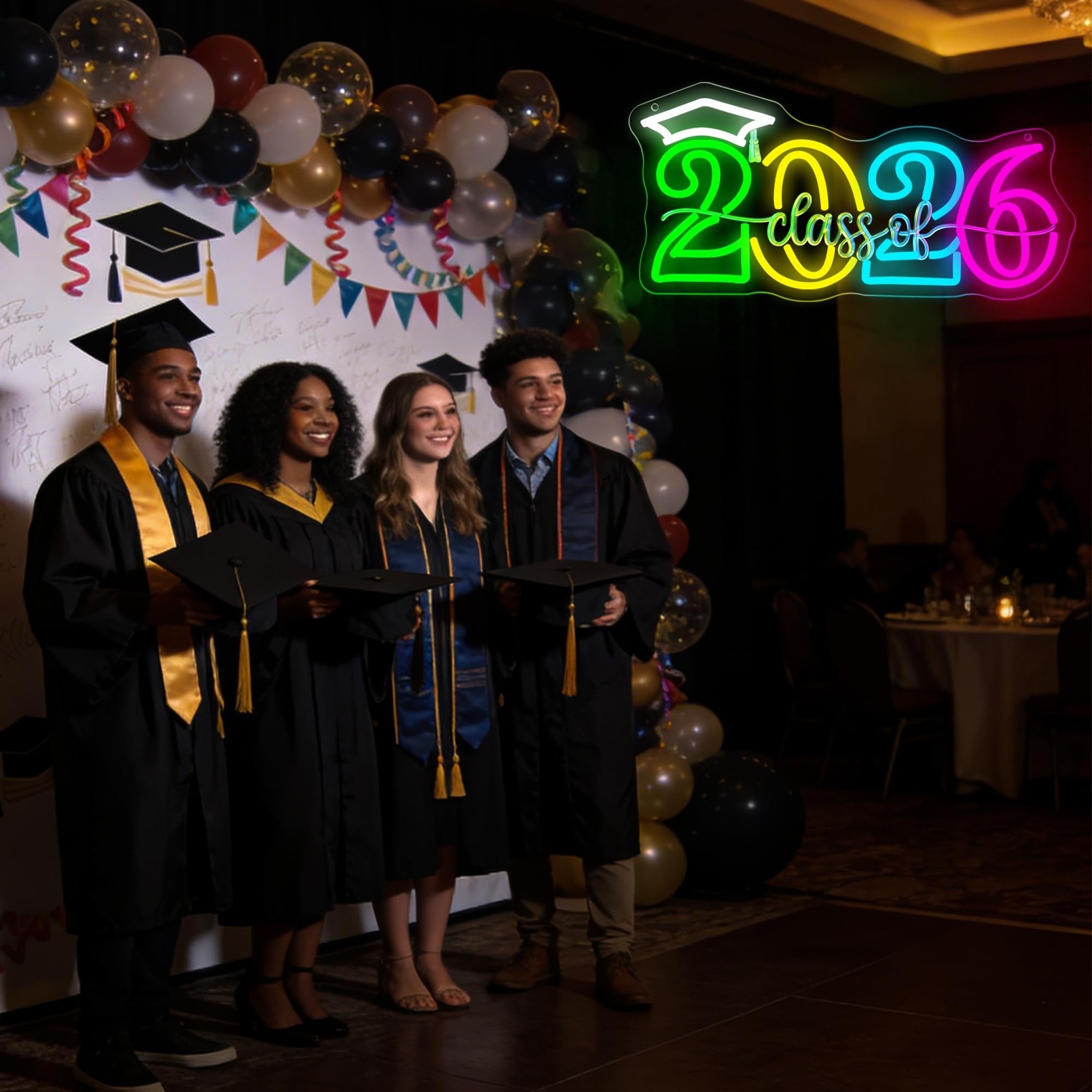 Class of 2026 Neon Sign for Graduation Decorations Colorful LED Neon Light fo…
