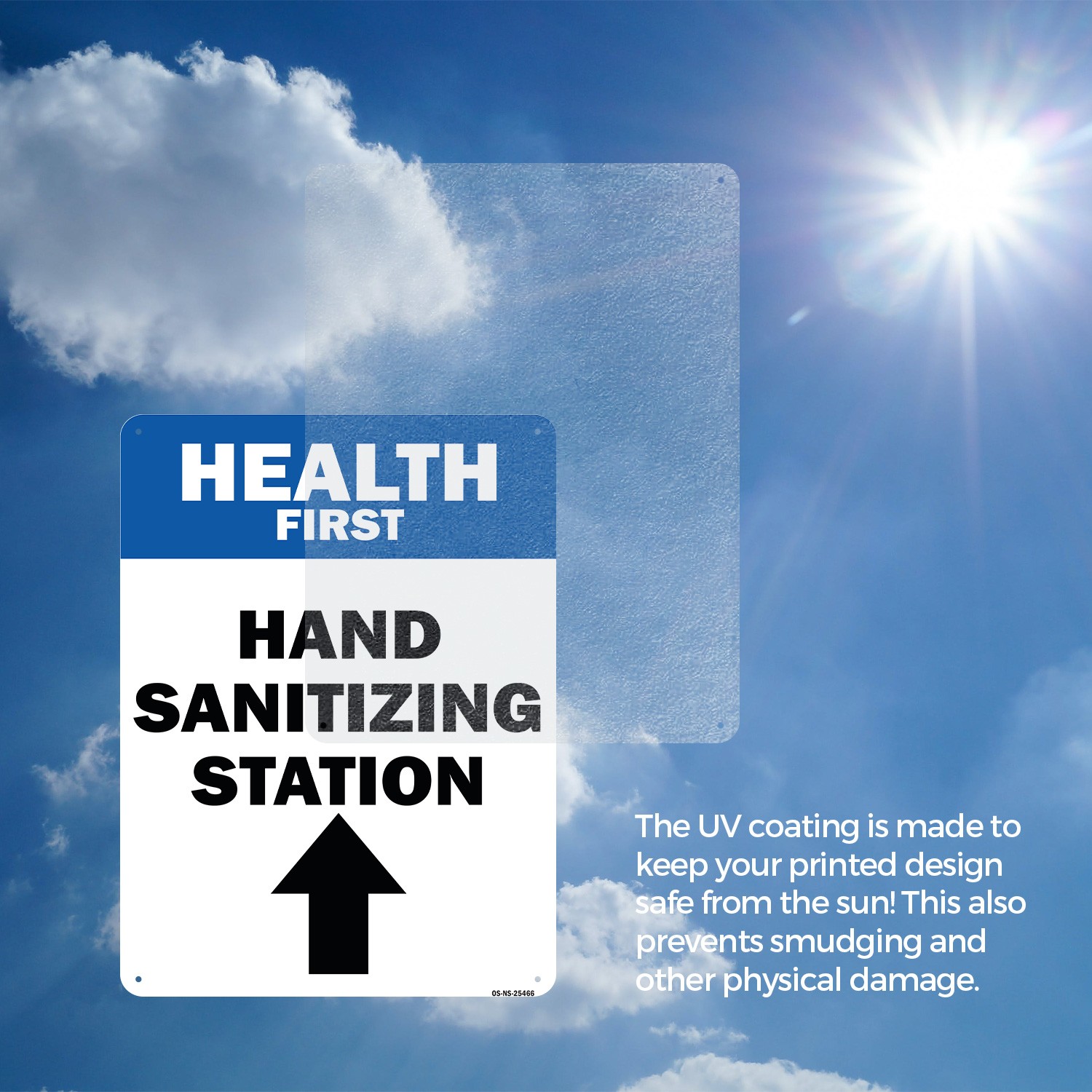Health First Hand Sanitizing Station Public Safety Sign Or Decal – 5 or 10 Pack