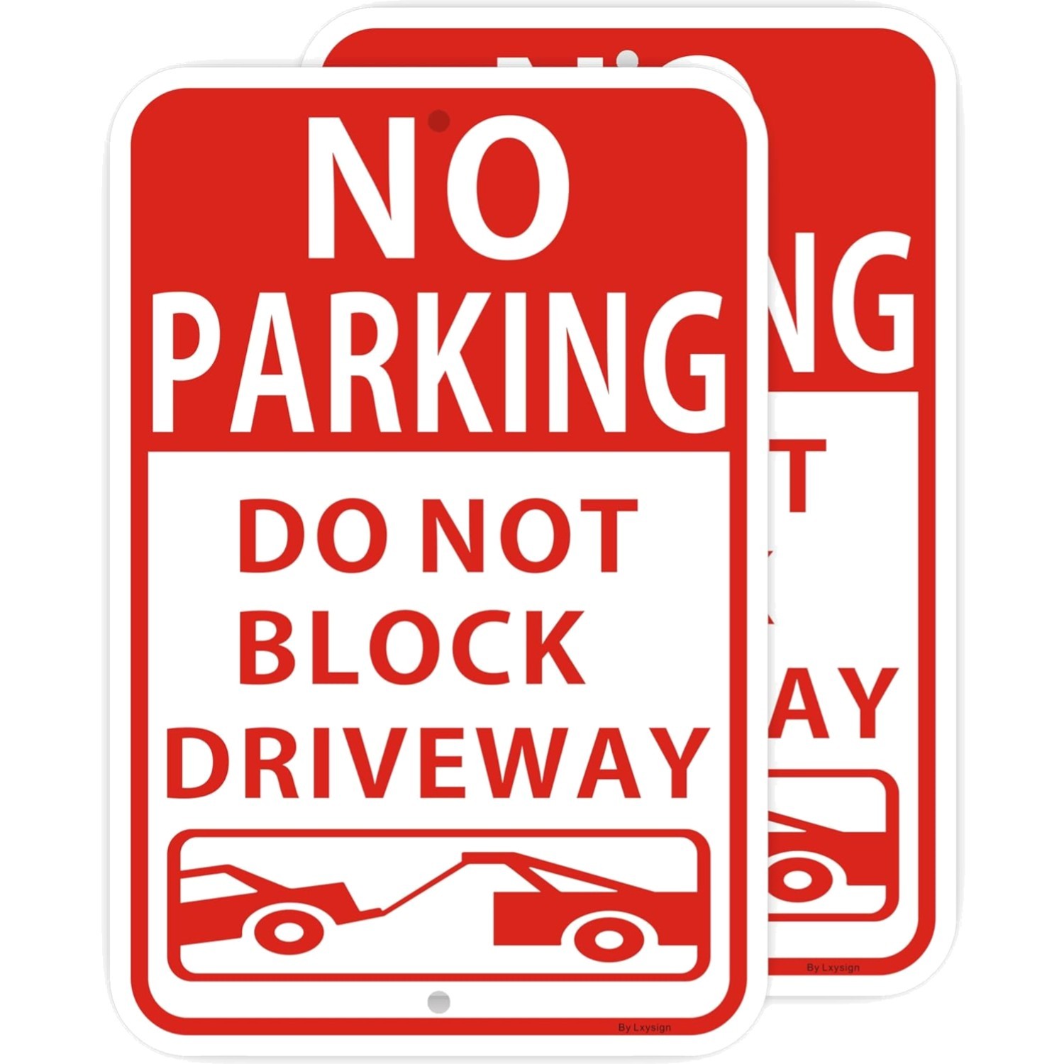 2 Pack Large No Parking Sign, Do Not Block Driveway Sign, 18 x 12 Inches, Ref…