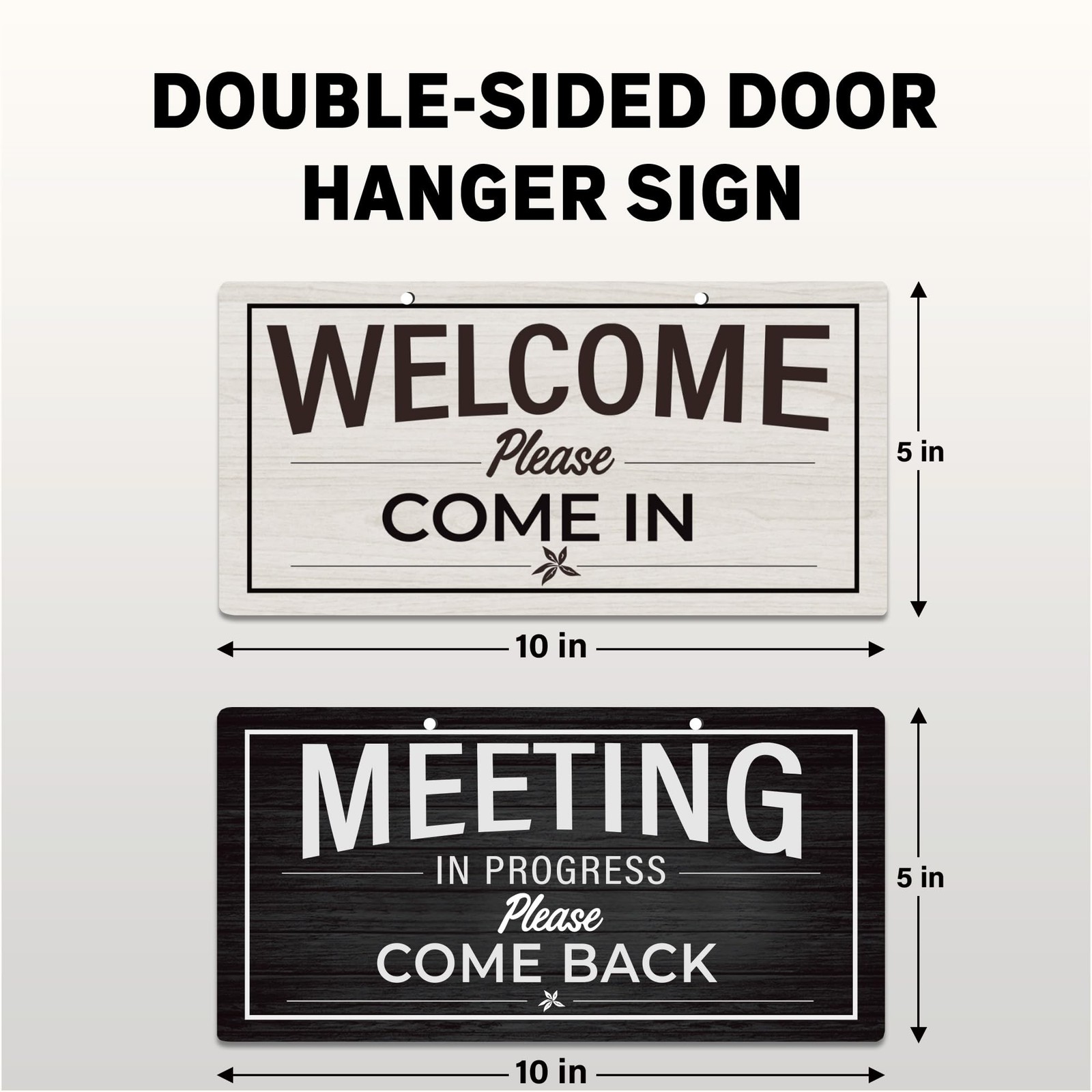 Double-Sided Office Door Hanger Sign, Acrylic “Welcome Please Come In” &“Meet…