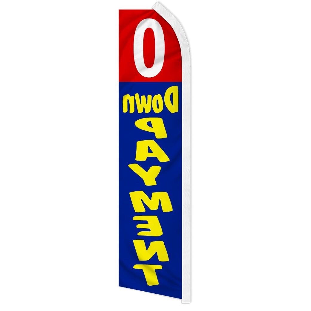 10 x 0 DOWN PAYMENT advertising super flag swooper banner sign car auto zero red