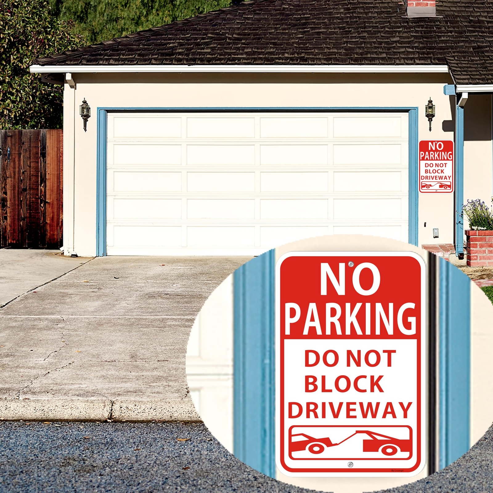2-Pack Large Reflective No Parking Signs Aluminum 18 x 12 Inches Durable