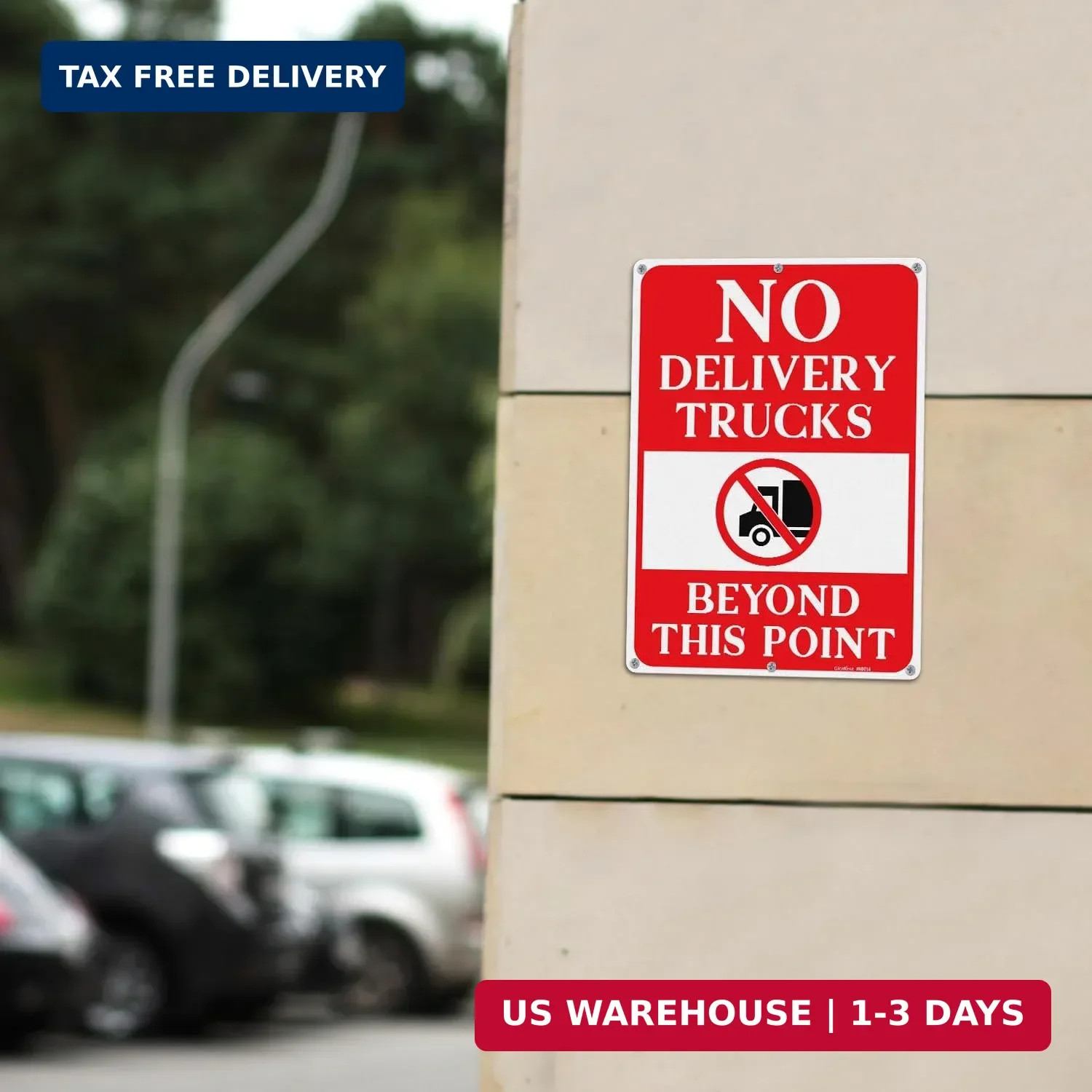 GicnKeuz No Delivery Trucks Beyond This Point Sign, 14 x 10 Inches No Deliveries
