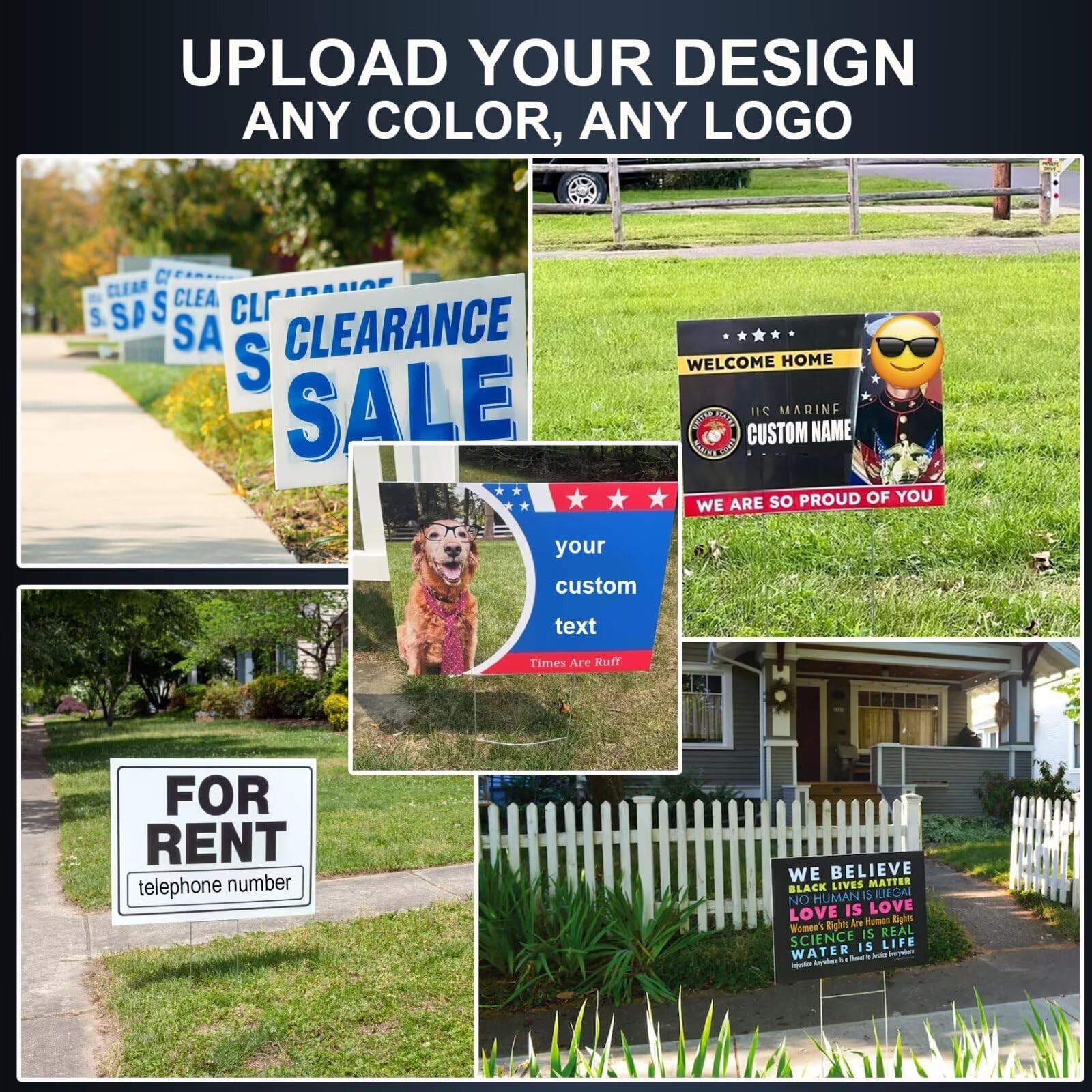 Custom Yard Signs | 2-Sided, Available in 12&Prime; X 9&Prime;, 18&Prime;x12&Prime;, 24&Prime;x18&Prime;, 36&Prime;x24&Prime;