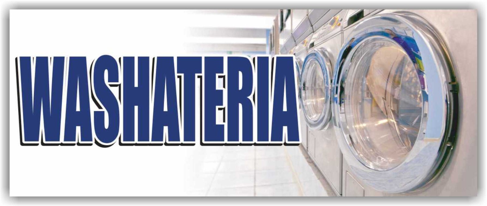 WASHATERIA Advertising Banner Vinyl Mesh Sign Laundry Cleaning Dry service drop
