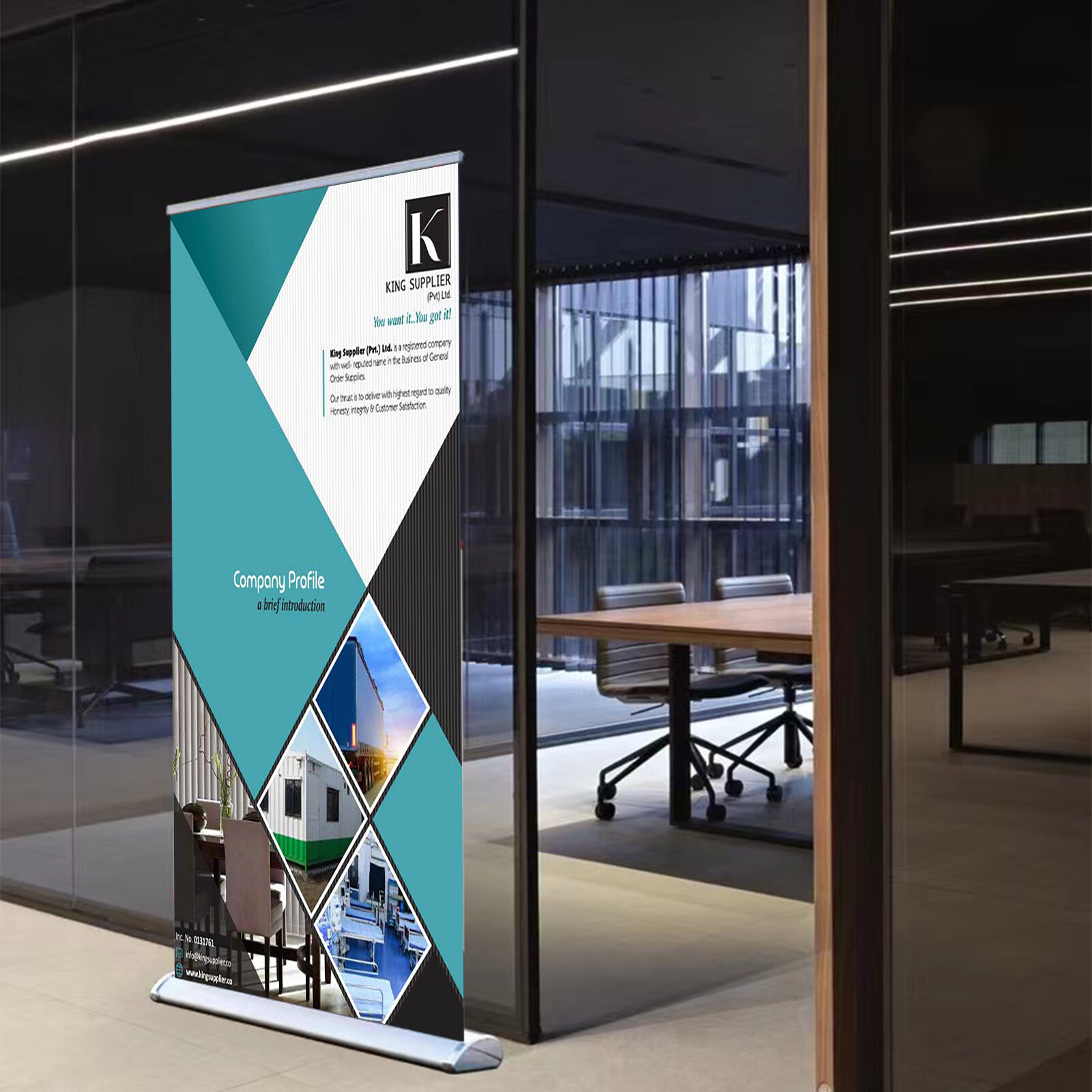 Premium Retractable Banner Stand (Stand ONLY)