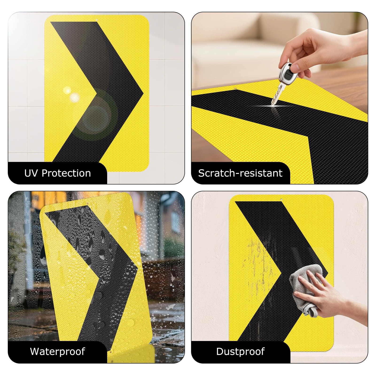 2 Pack Chevron Arrow Sign 18 × 12 Inch Engineer Grade Reflective Aluminum Wat…