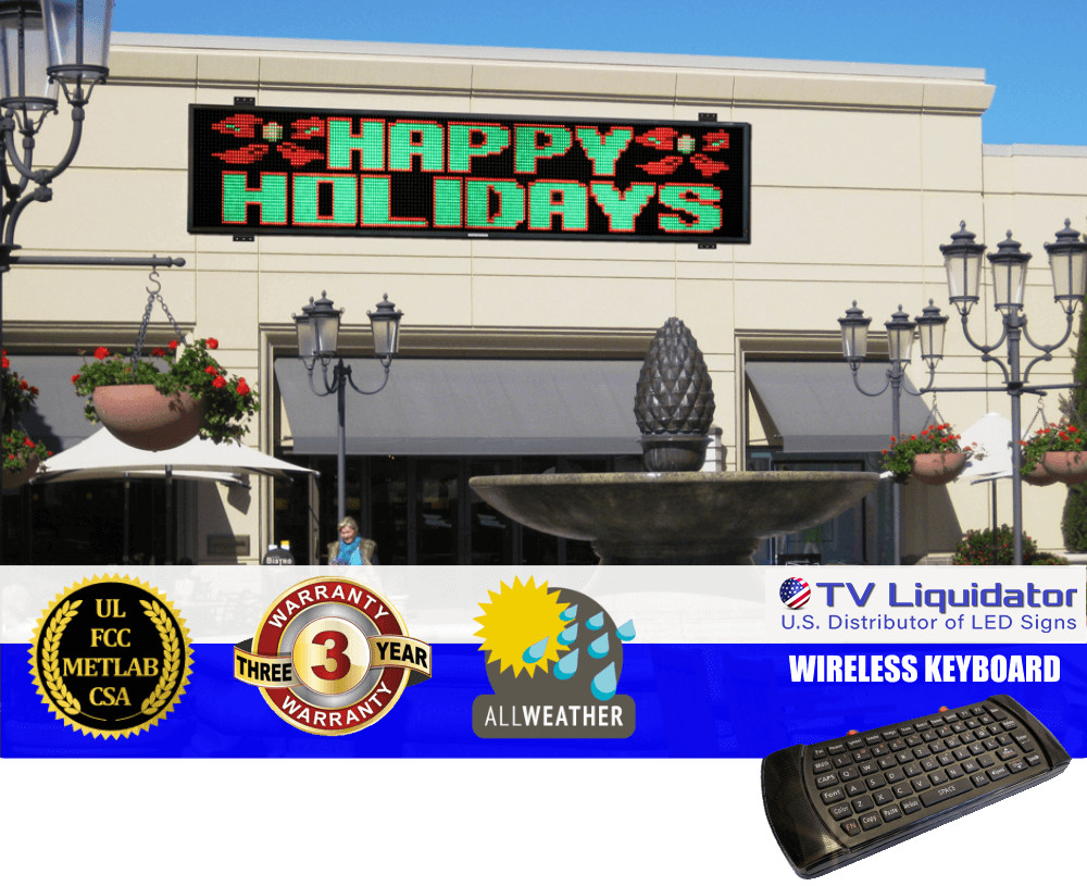 168&Prime; x 36&Prime; Outdoor Programmable LED Signs ~ UL, MET, CSA, FCC – TV Liquidator