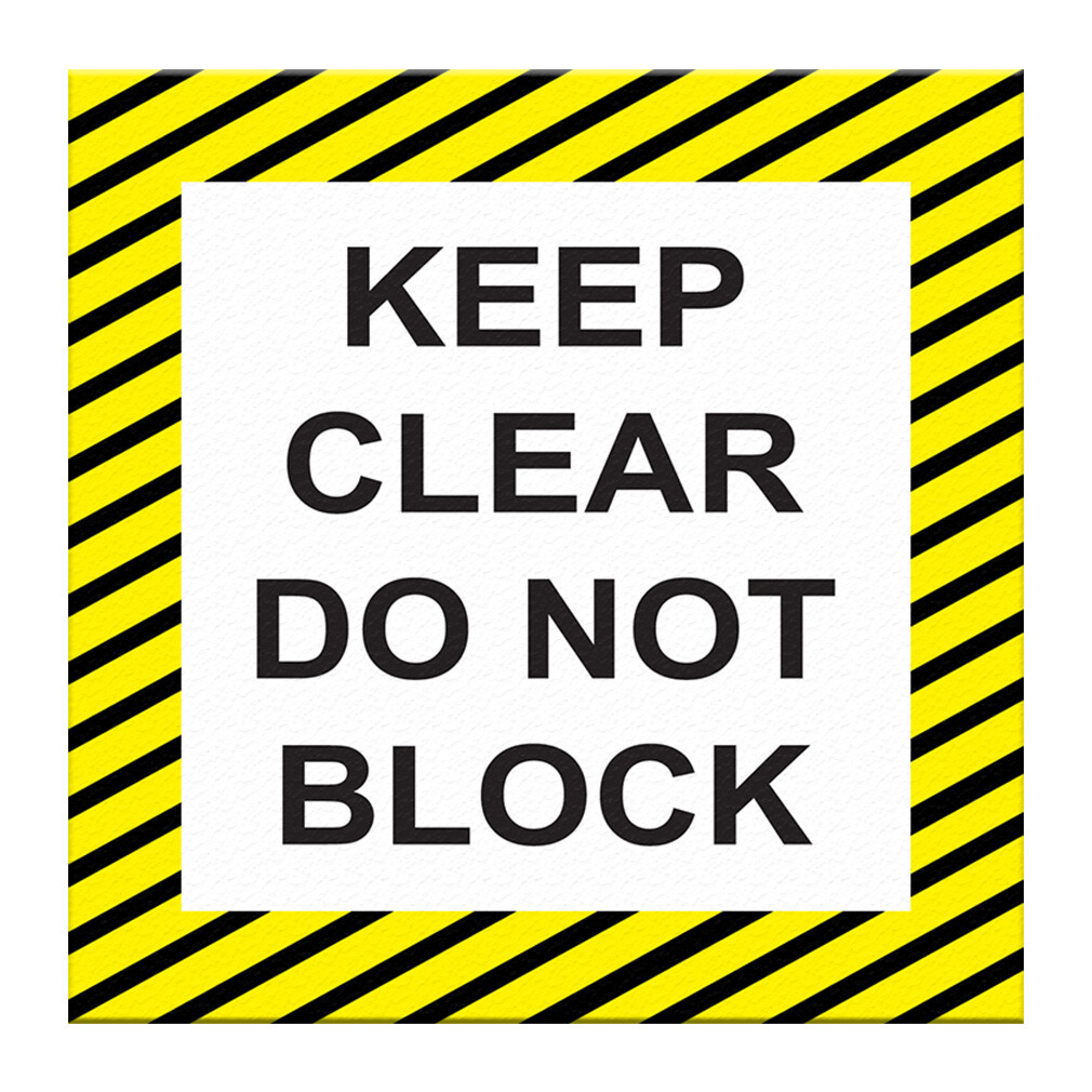 Floor Decals Keep Clear Do Not Block Black Yellow Anti-Slip Vertical Shape