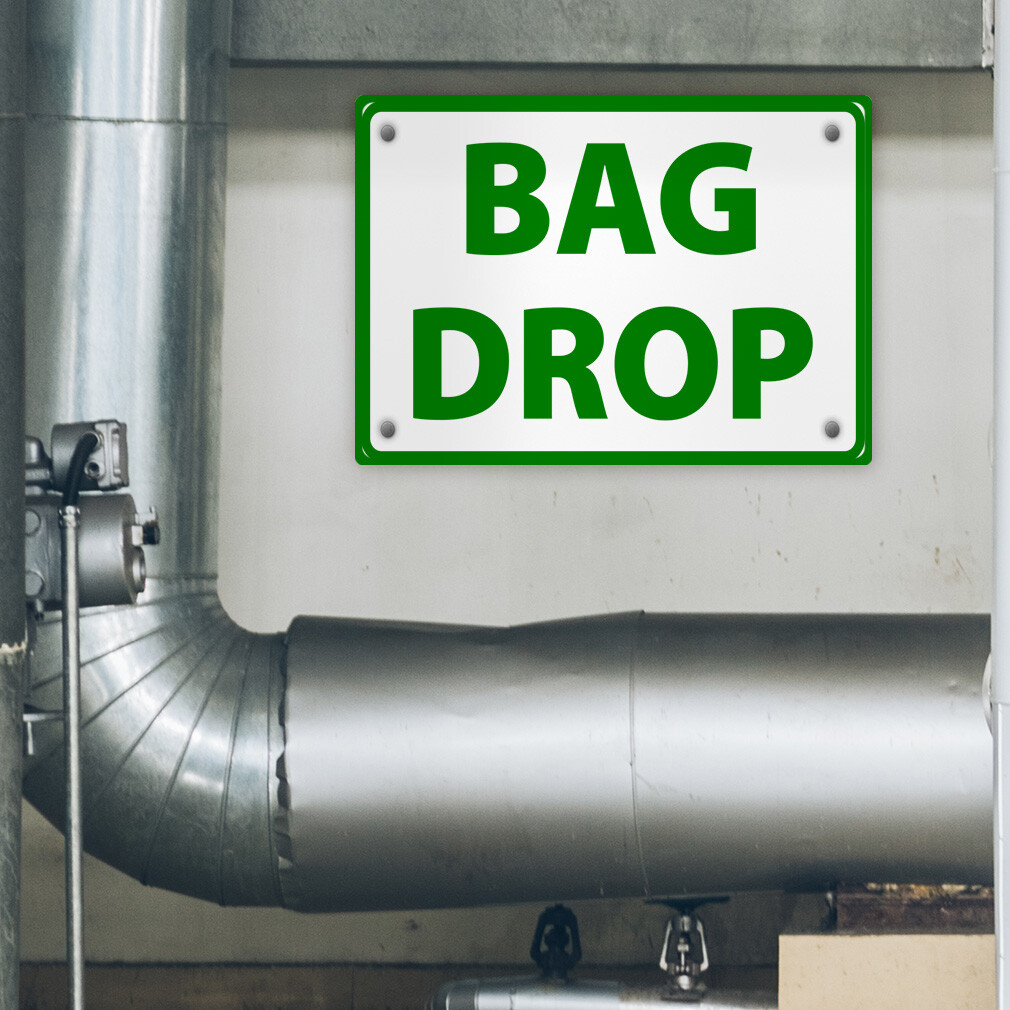 Horizontal Metal Sign Bag Drop Activity Golf Weatherproof Street Signage