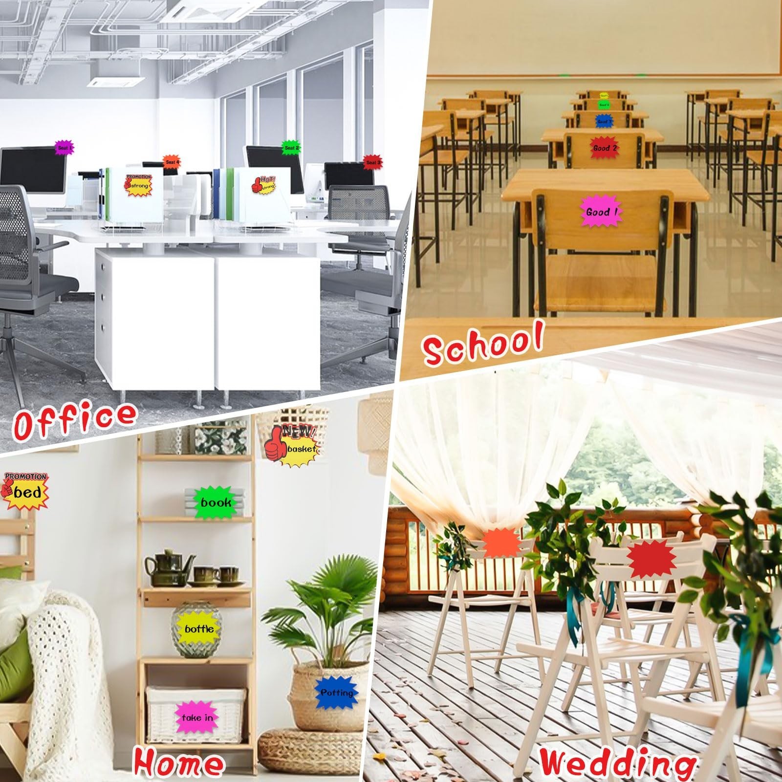 700 Fluorescent Starburst Signs – 3.5×2.8&Prime; Price Tags for Retail & Garage Sales