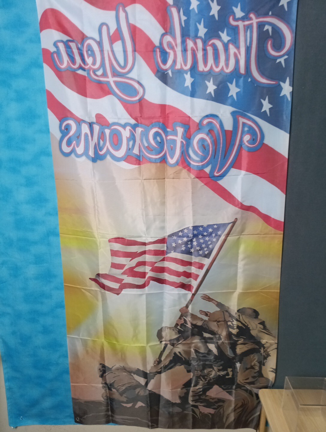 Veterans Day Door Banner – Waterproof Vinyl, 34in×69in, Thank You Veterans