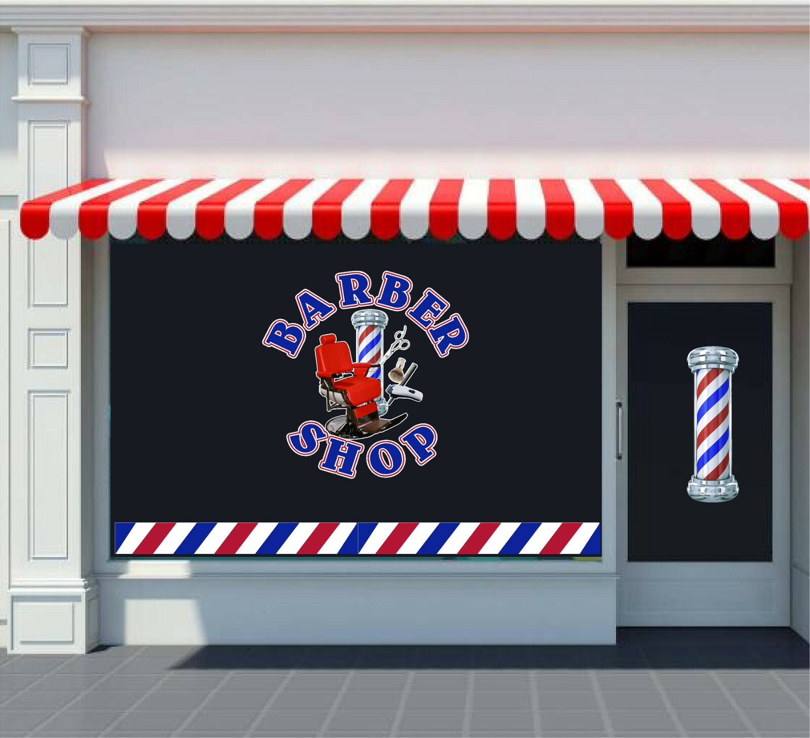 STRIPE 4&Prime; X 50&Prime; VINYL DECAL FOR BARBER SHOP HAIR DRESSER WALL OR WINDOW NEW!