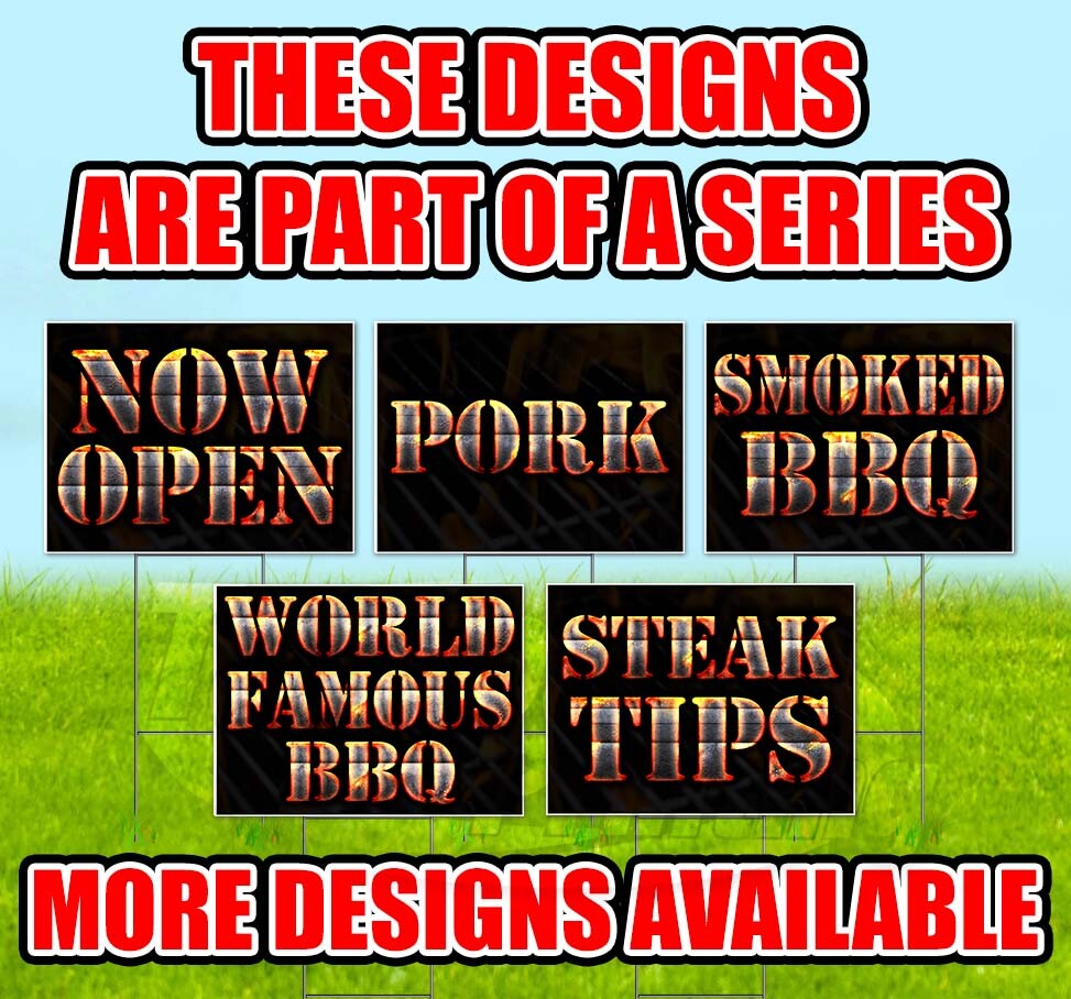 RIB JOINT 18×24 Yard Sign WITH STAKE Corrugated Bandit USA BUSINESS GRILL