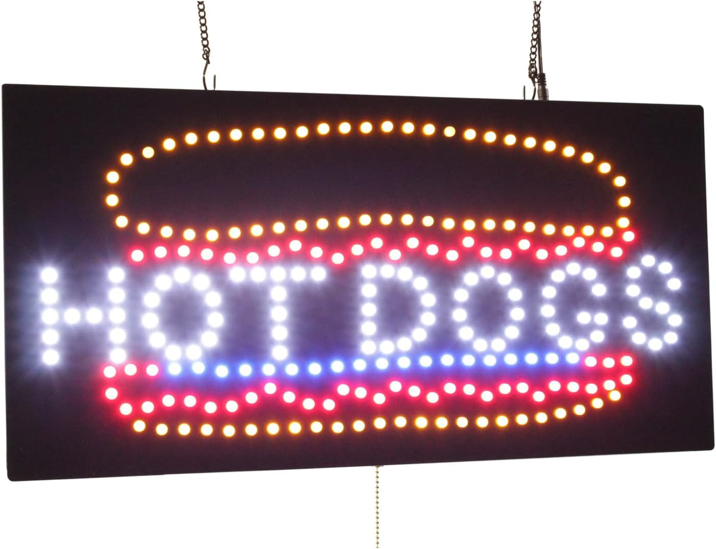 Hot Dogs Sign, 24&Prime;X12&Prime;, 60X30Cm, , Signage, LED, Bright, Open, Signboard, Displa