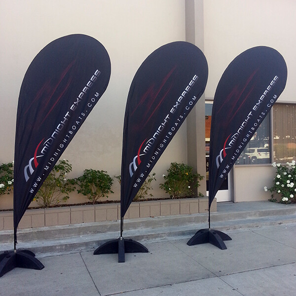 11ft Double Sided Custom Teardrop Flag+Fiberglass Pole& Metal X-Base w/sand bag