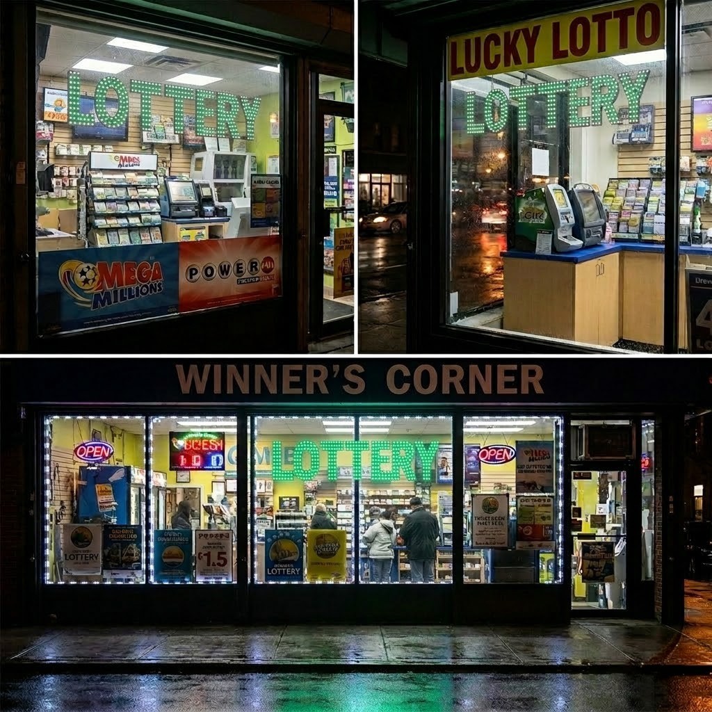 EPL Signs LOTTERY Green LED Sign Business 7&Prime;x32&Prime; Remote 3G Sparkling Mode