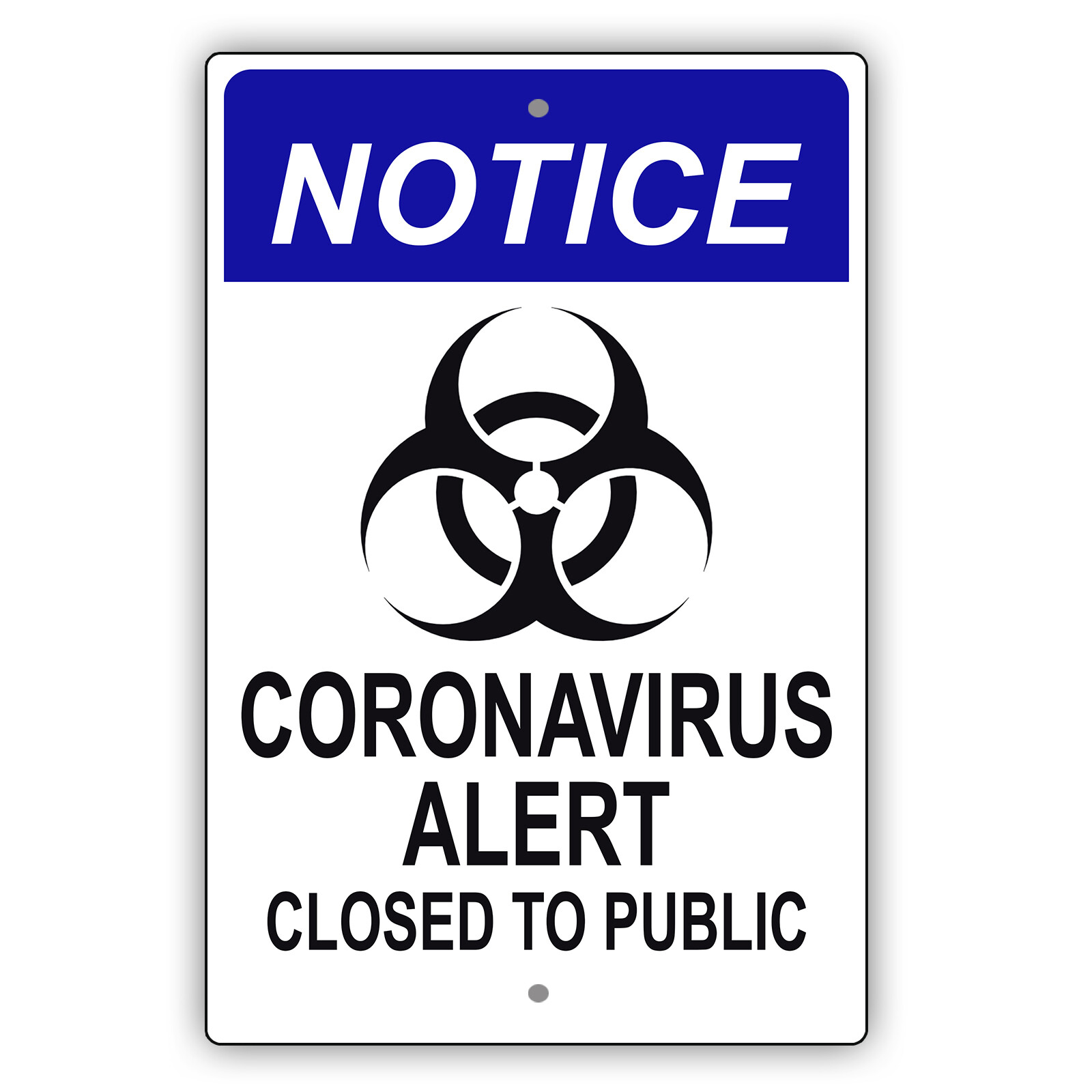 Contagious Disease Closed To Public Safety Novelty Aluminum Metal Sign