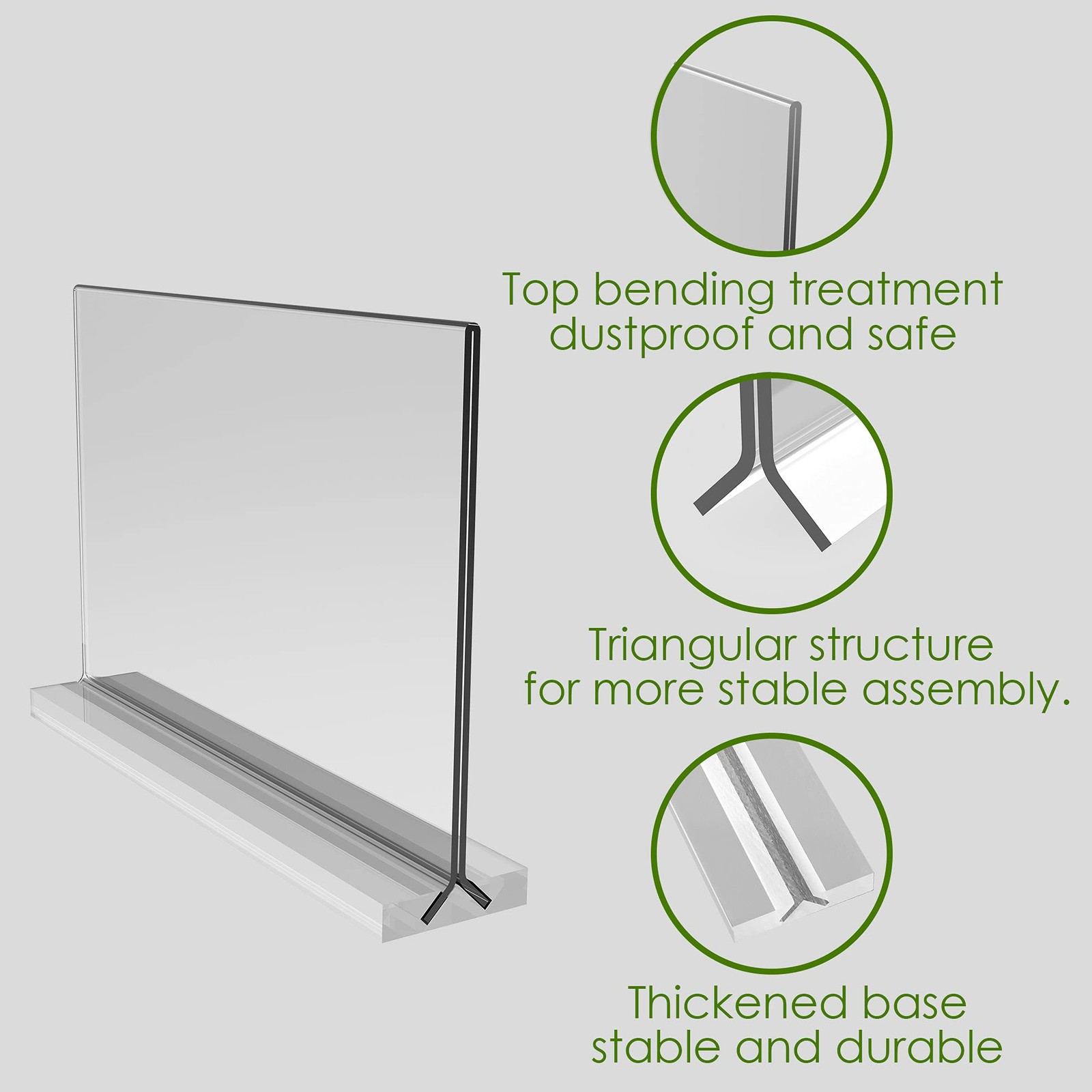 newnewshow Acrylic Sign Holder 11×8.5 Inch 3 Pack Horizontal T 3pack
