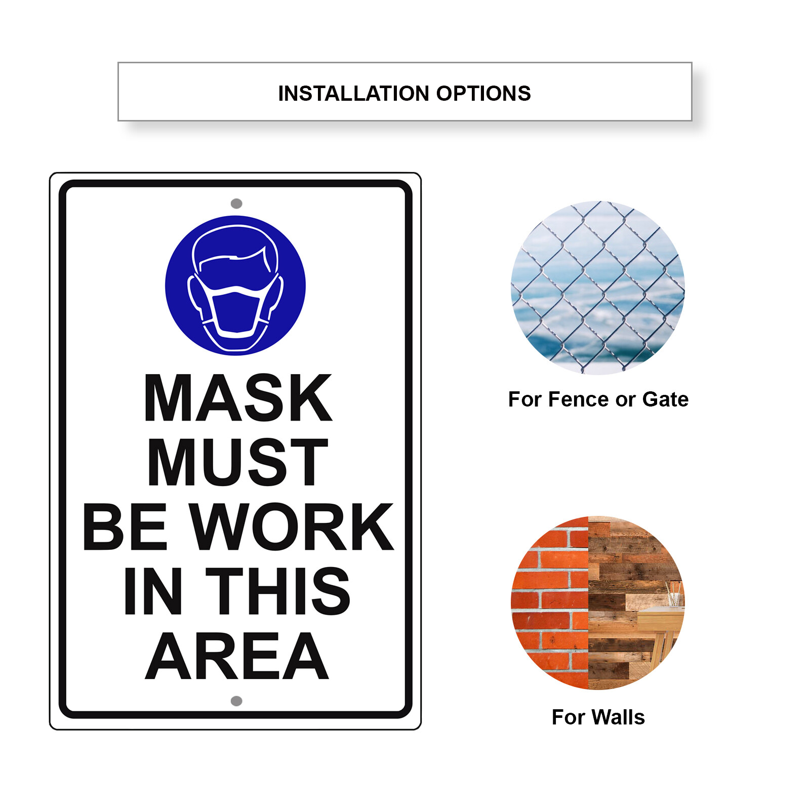 Must Be Cover Face Work In This Area Novelty Aluminum Metal Sign