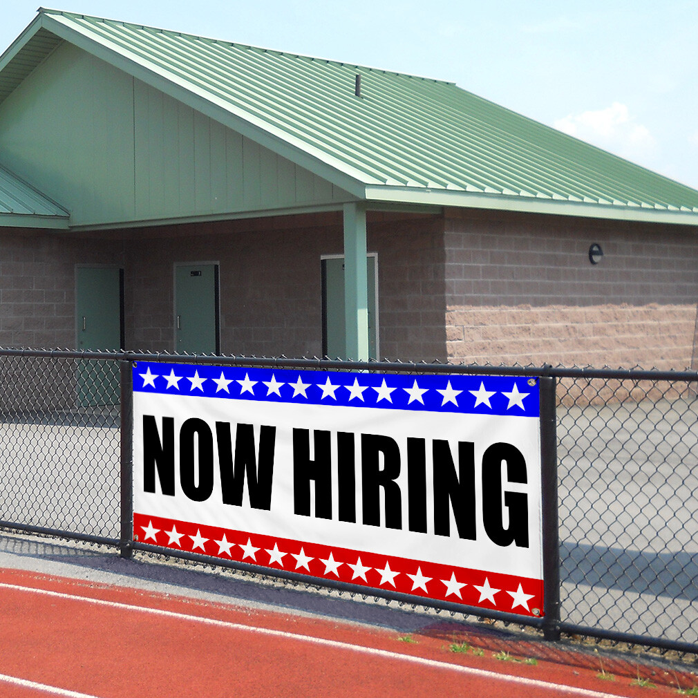 Vinyl Banner Multiple Sizes Now Hiring Business A Business Outdoor