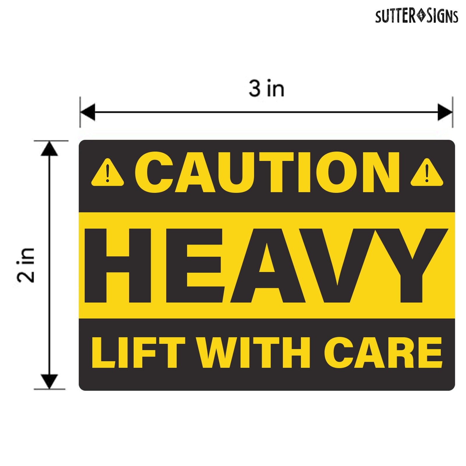 Sutter Signs Caution Heavy Lift Stickers 2&Prime;x3&Prime;