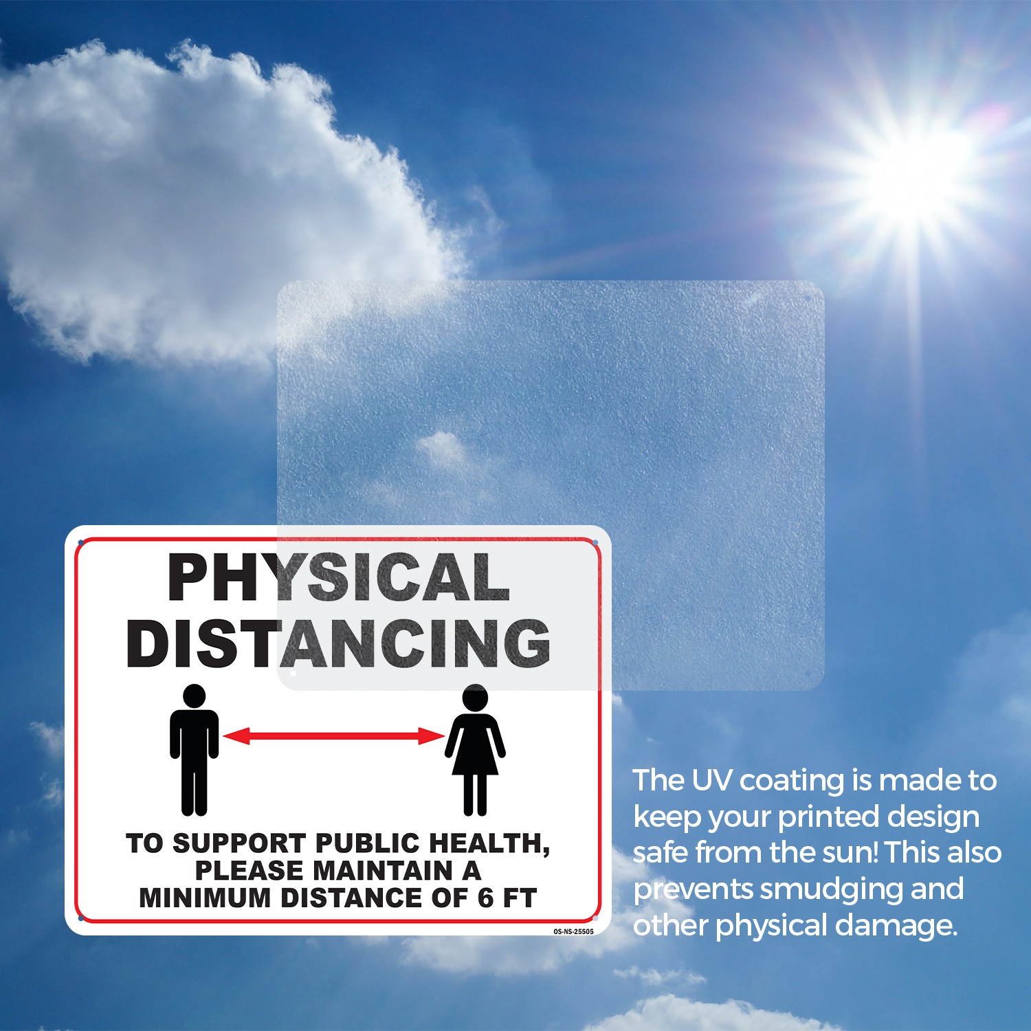 Physical Distancing To Support Public Health 6 Feet Public Safety Sign 5/10 Pack