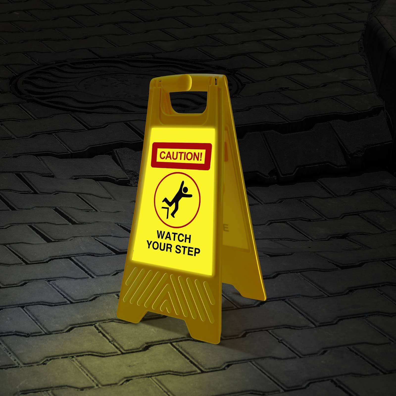 Fuutreo 2 Pack Caution Watch Your Step Signs Reflective 24 x 11.8 Inch Double…