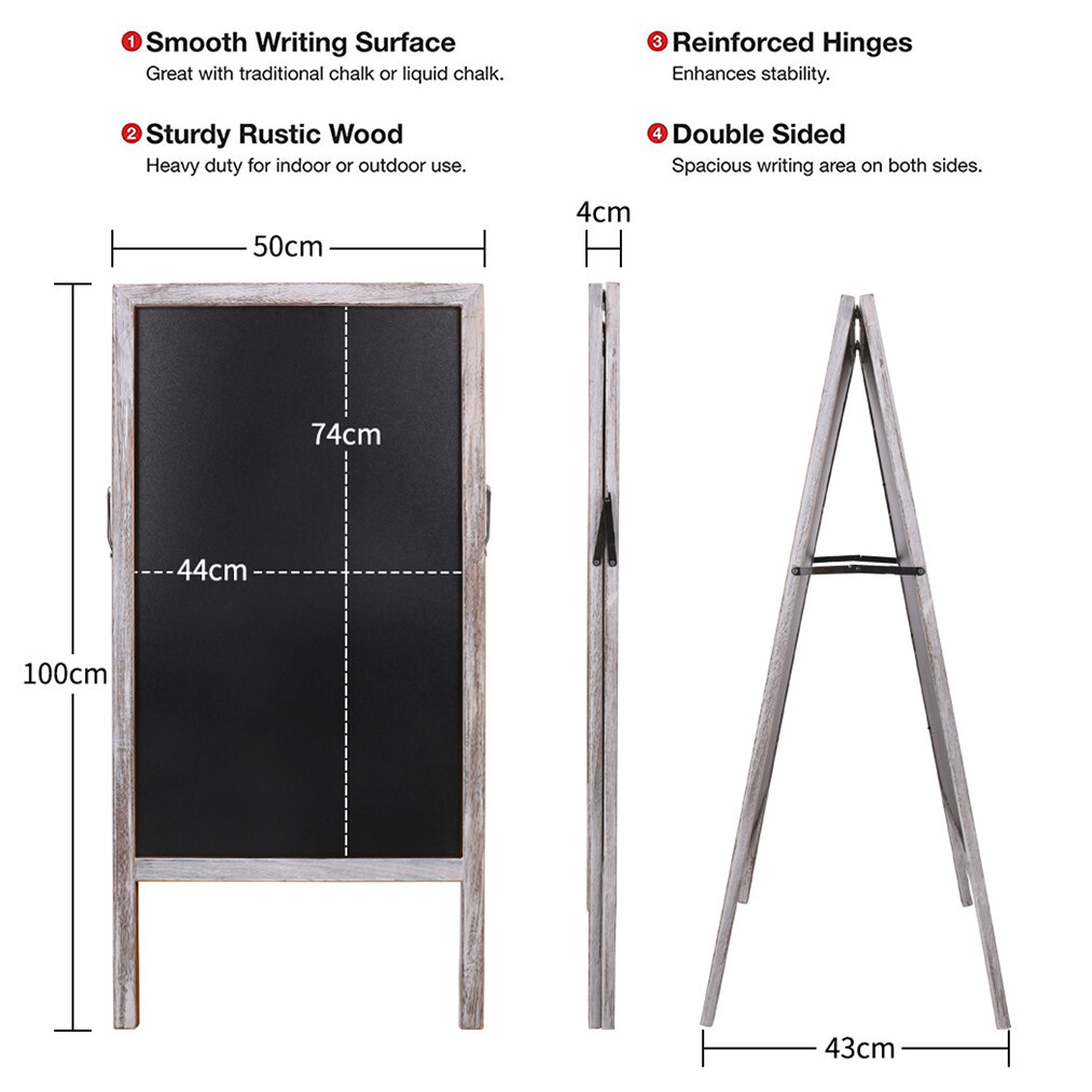 Magnetic A-Frame Chalkboard Message Sign Board Extra Large 44&Prime;x22&Prime; Free Standing