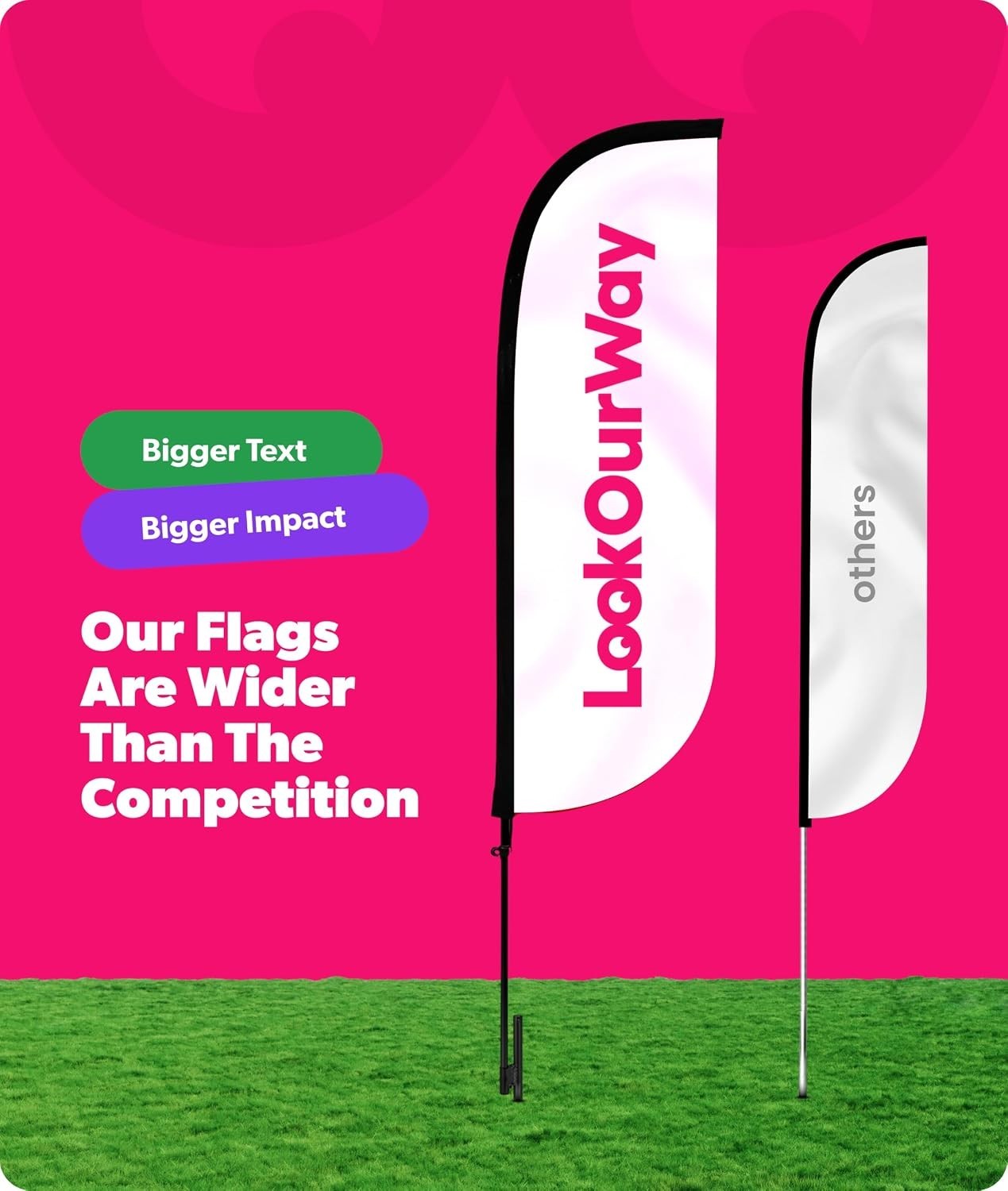 Portable Open Flags – Ground Spike Included