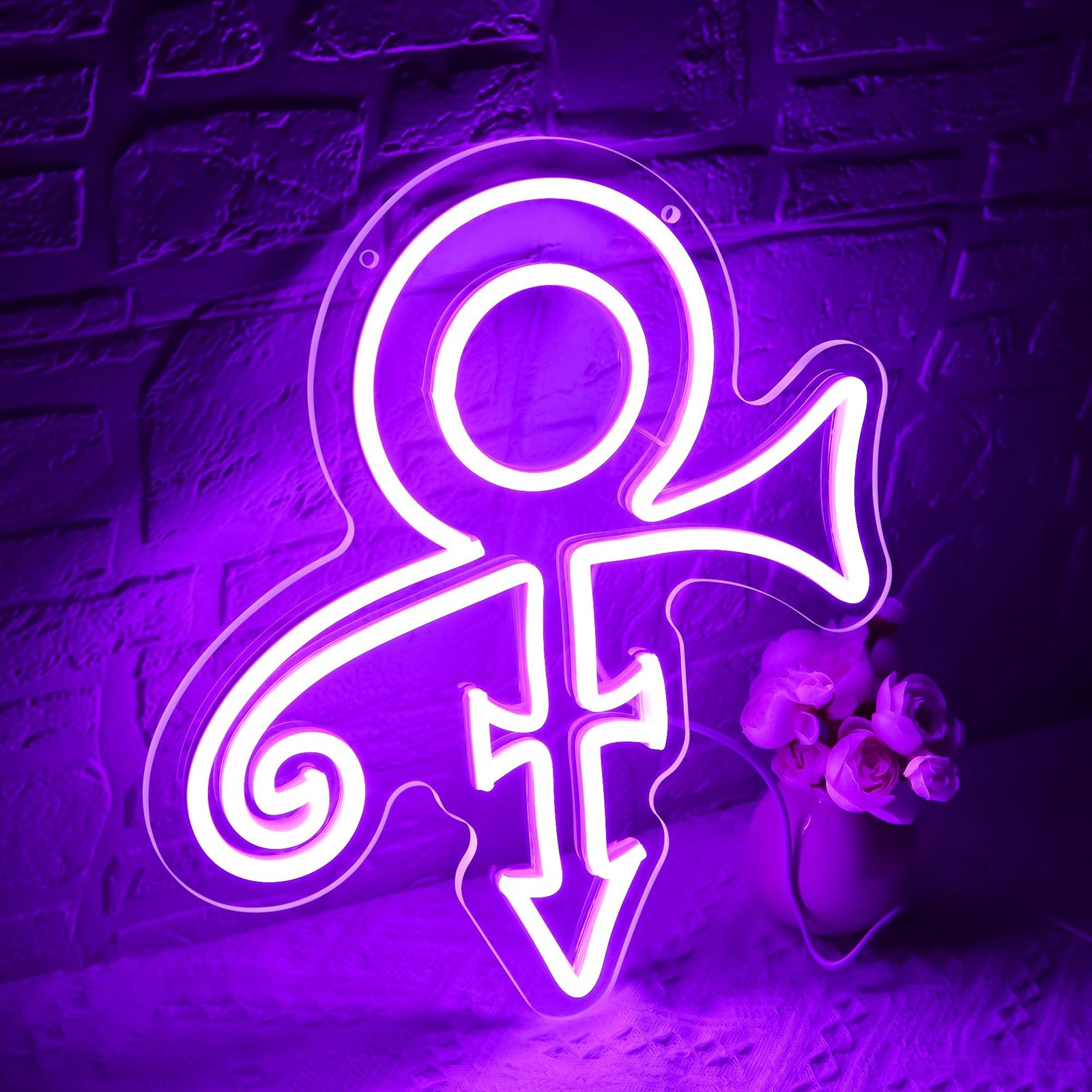 Prince Symbol Neon Sign for Wall Decor Purple Music LED Light Signs for Studi…