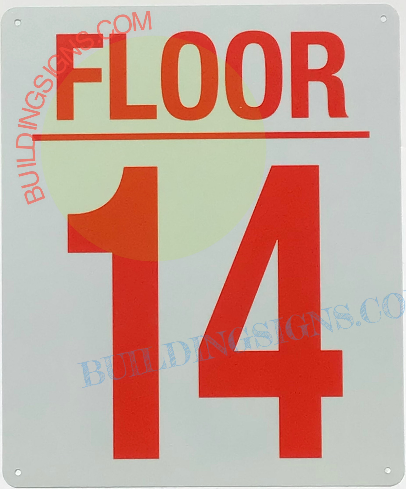 14 FLOOR SIGN (10×12, White, Aluminum) -REF24-1027
