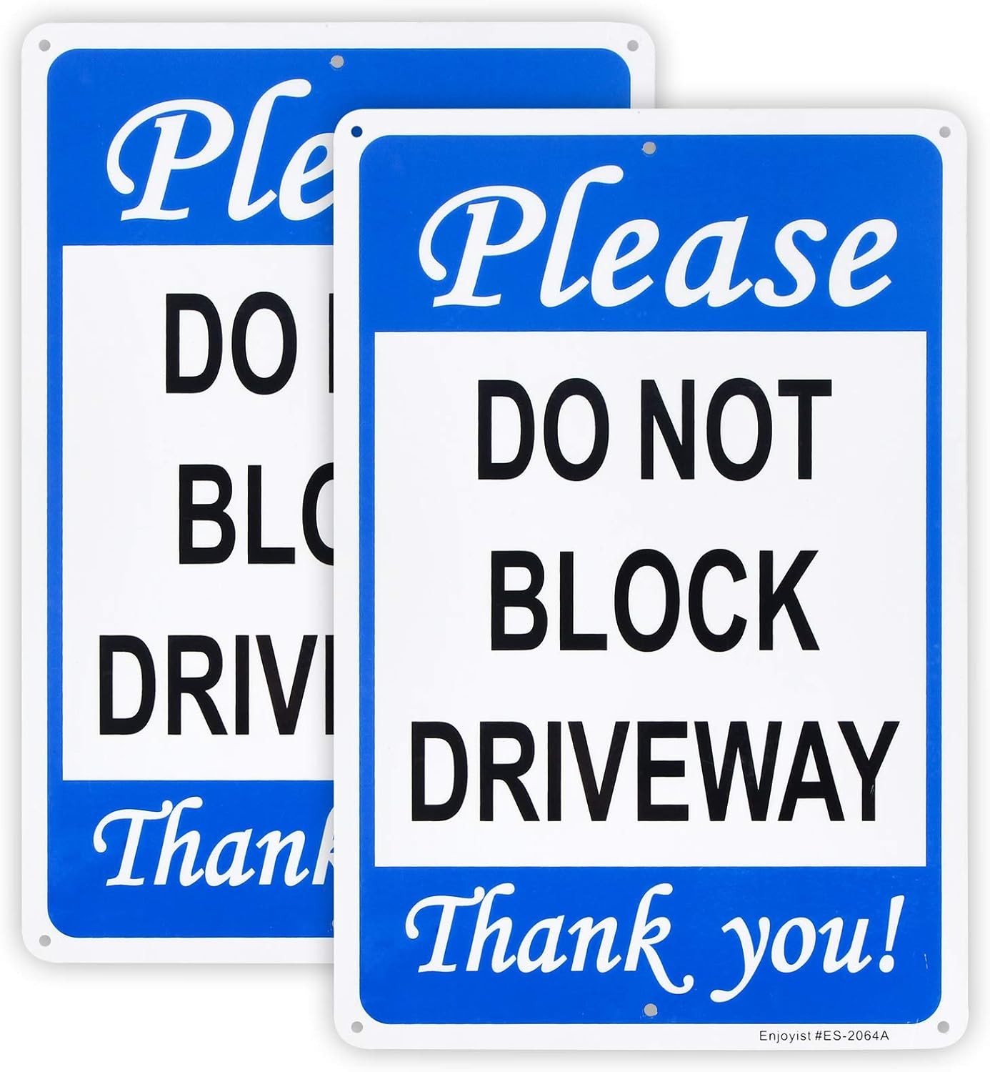 2-Pack No Parking Do Not Block Driveway Sign 12×8 Reflective Aluminum