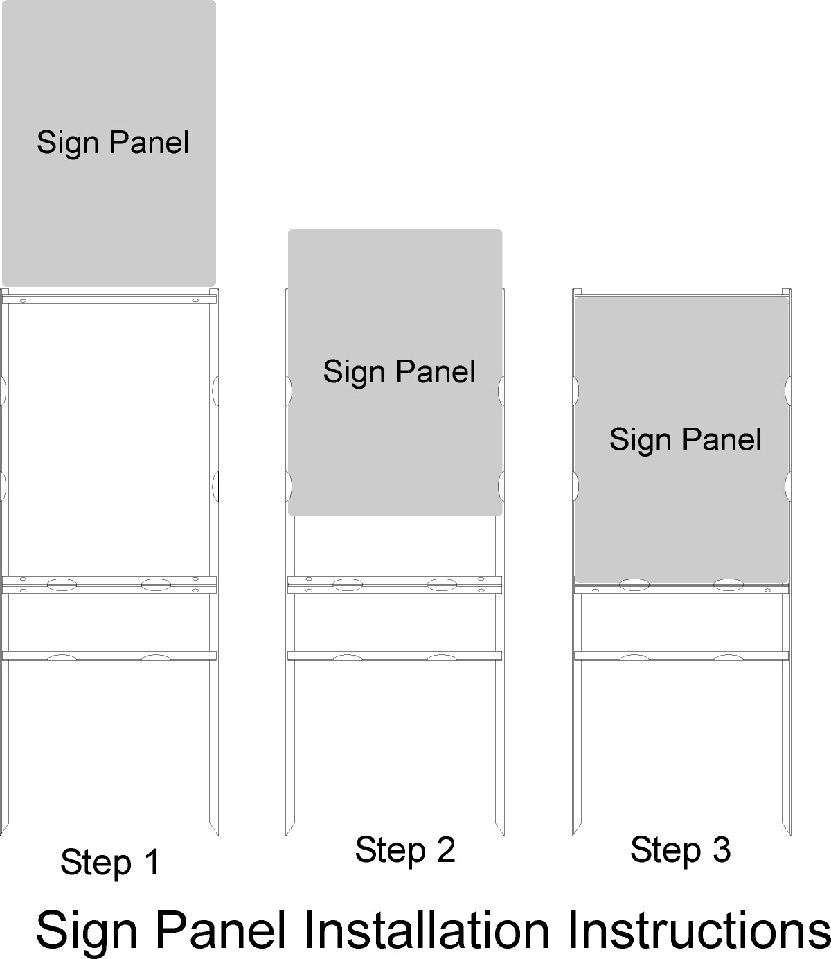 Real Estate Yard Sign Metal Frame, 30 x 24 Slide-In (1) Rider, Black (Pack of 1)