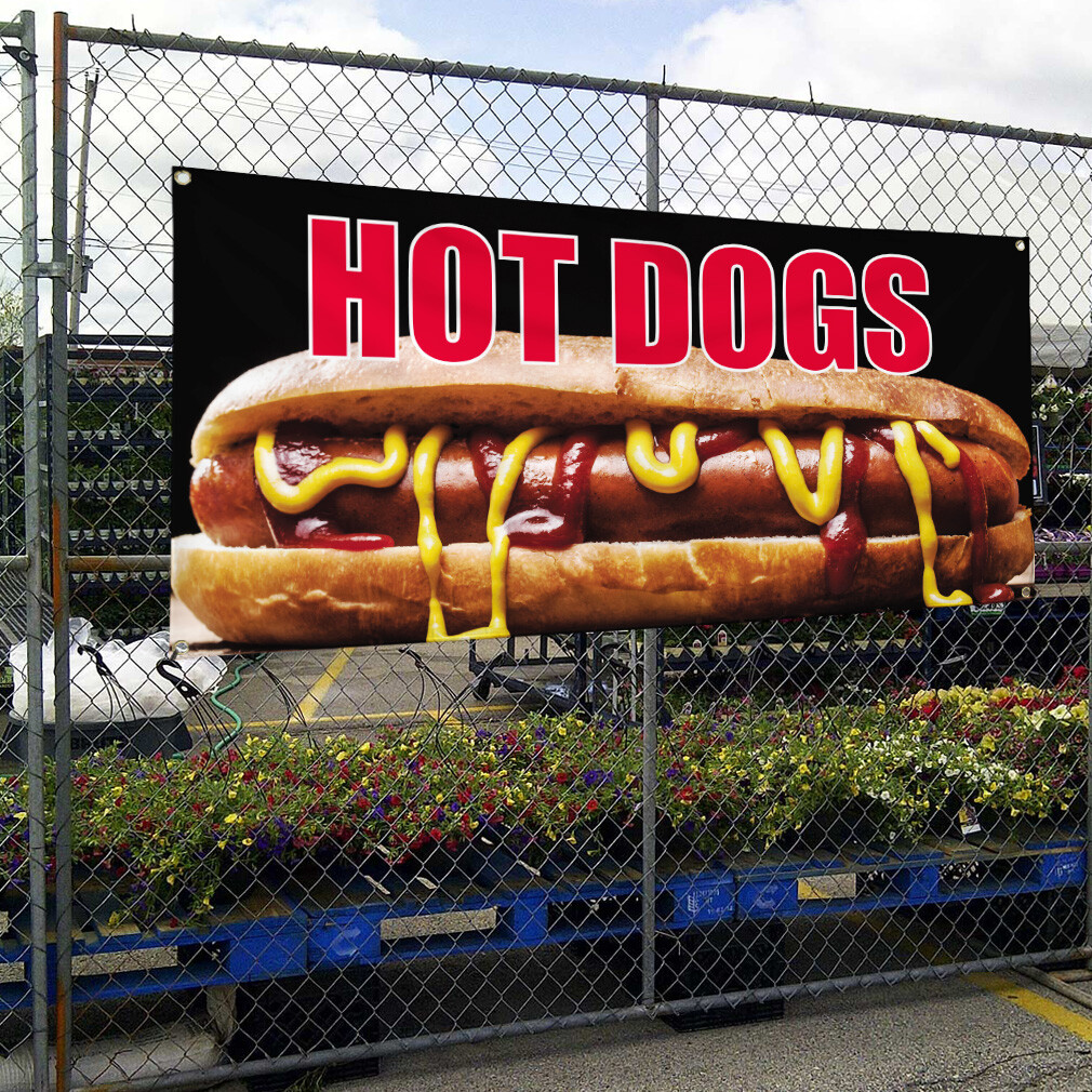 Vinyl Banner Multiple Sizes Hot Dogs Outdoor Advertising Printing O Outdoor